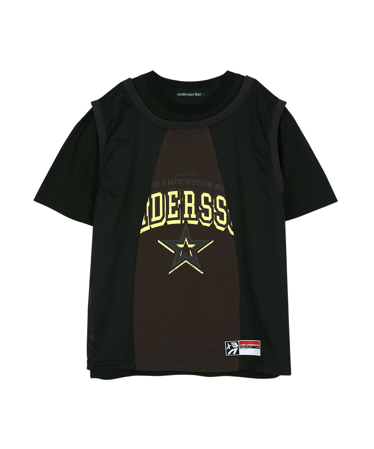 앤더슨벨(ADSB ANDERSSON BELL) BASKETBALL JERSEY LAYERED T-SHIRT atb1429m(BLACK/BROWN)
