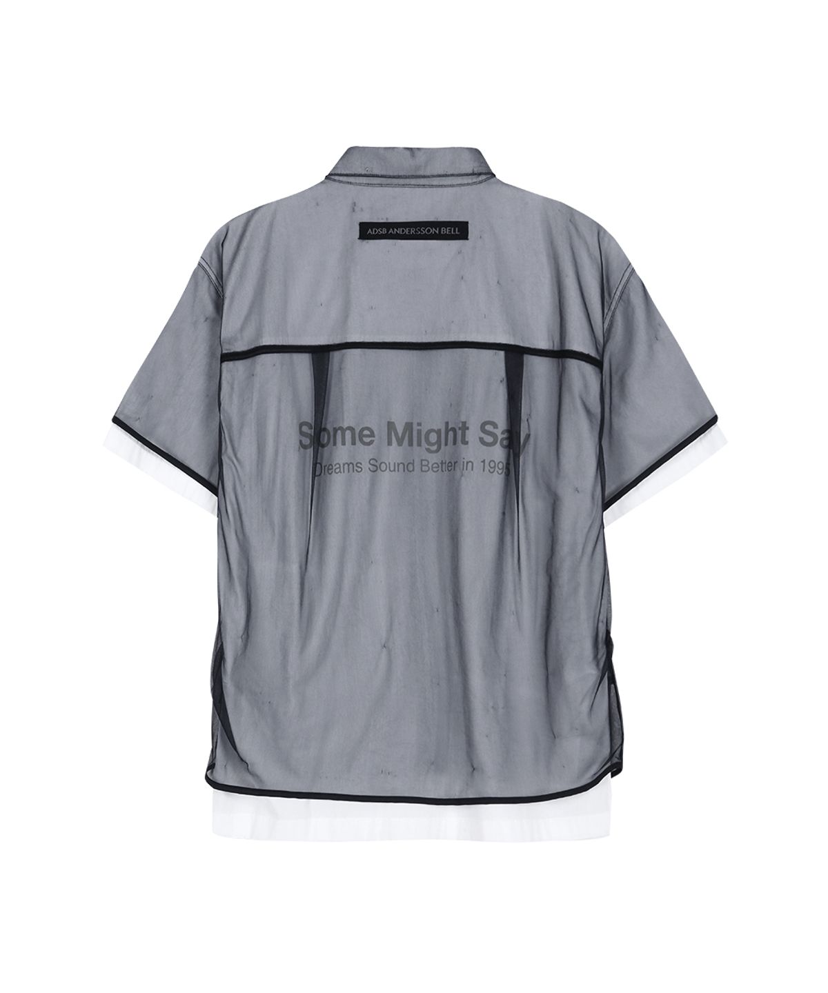 앤더슨벨(ADSB ANDERSSON BELL) WHITE SHEER LAYERED SHIRT atb1537m(WHITE/NAVY)