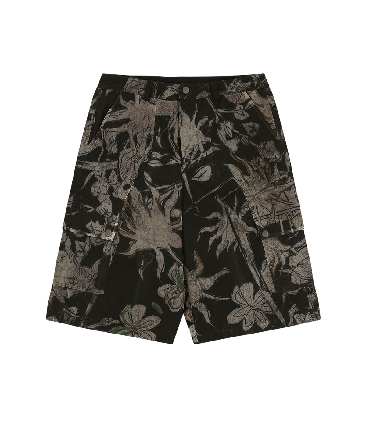앤더슨벨(ADSB ANDERSSON BELL) FLOWER OVERLAY CARGO SHORTS apa902m(BLACK/BEIGE)