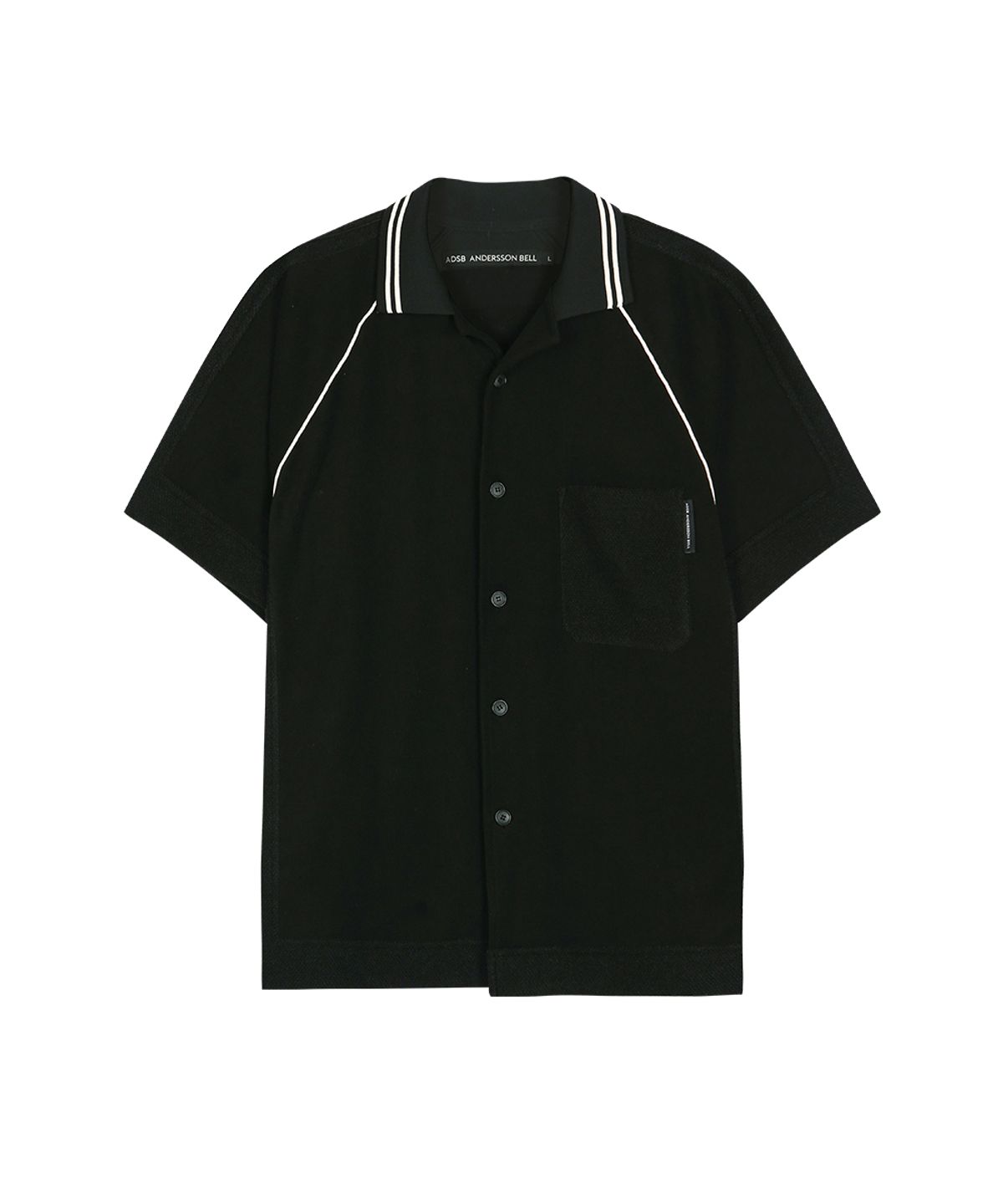 앤더슨벨(ADSB ANDERSSON BELL) LAGOS TERRY OPEN COLLAR SHIRT atb1552m(BLACK)