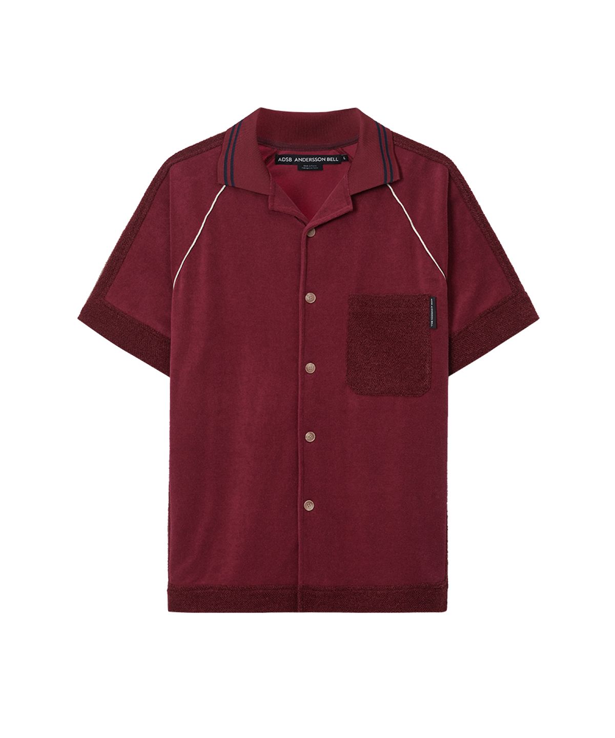앤더슨벨(ADSB ANDERSSON BELL) LAGOS TERRY OPEN COLLAR SHIRT atb1552m(WINE)