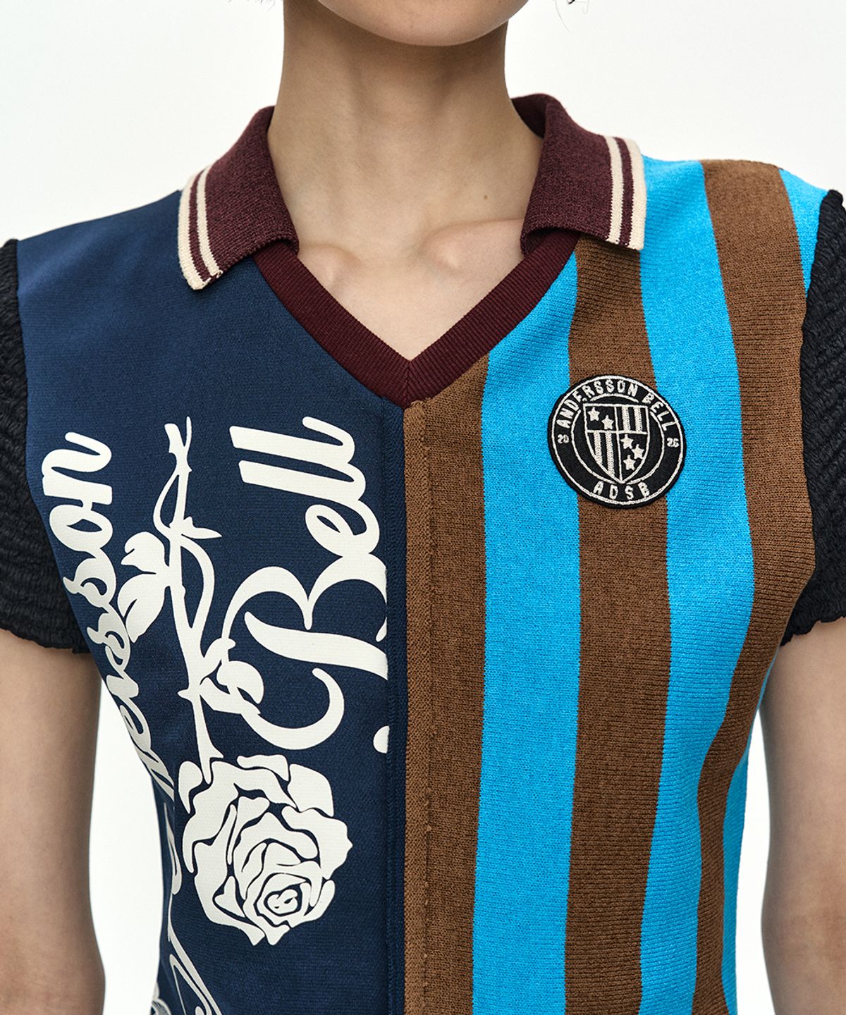 앤더슨벨(ADSB ANDERSSON BELL) REWORKED FOOTBALL COLLAR TOP atb1558w(NAVY/BLUE)
