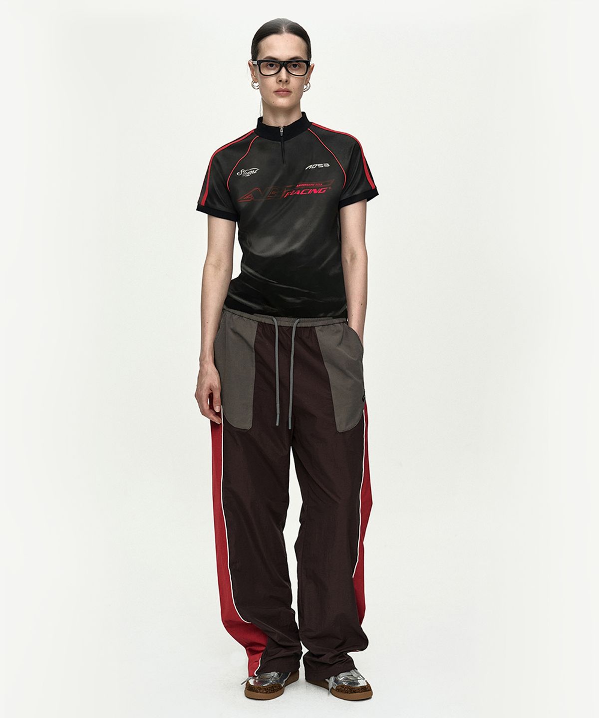 앤더슨벨(ADSB ANDERSSON BELL) PRINTED RACING ZIP-UP TOP atb1490w(BLACK)