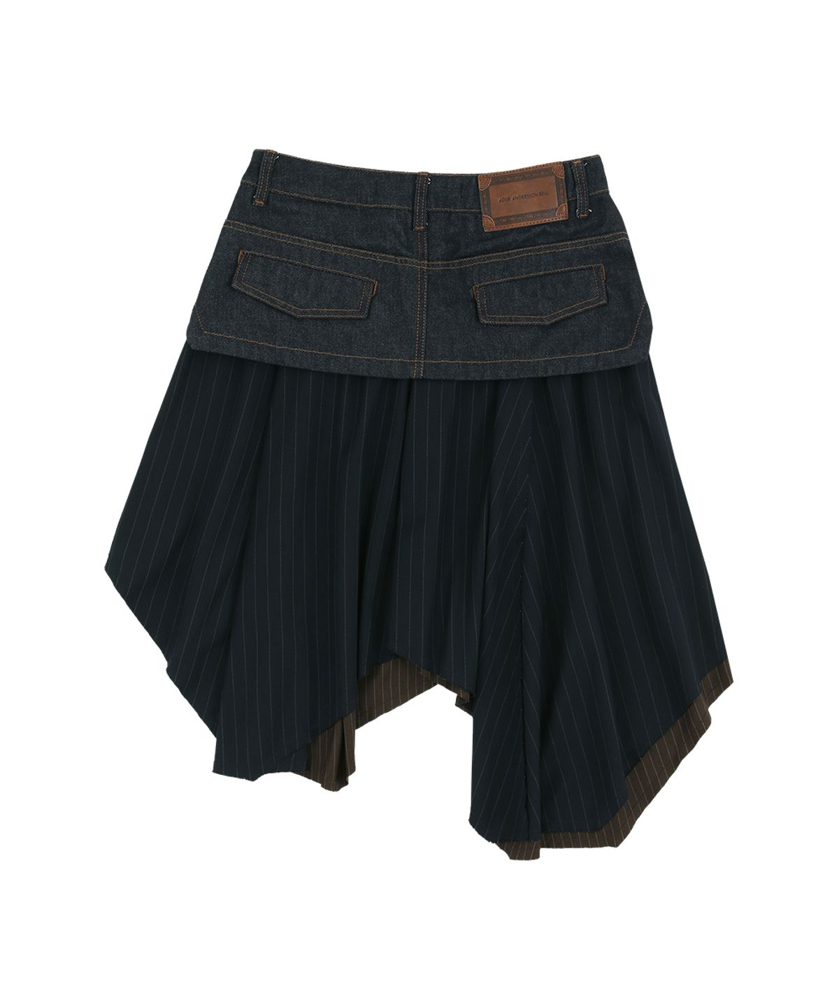 앤더슨벨(ADSB ANDERSSON BELL) RIGID TURN-OVER ASYMMETRIC SKIRT apa913w(NAVY/BROWN)