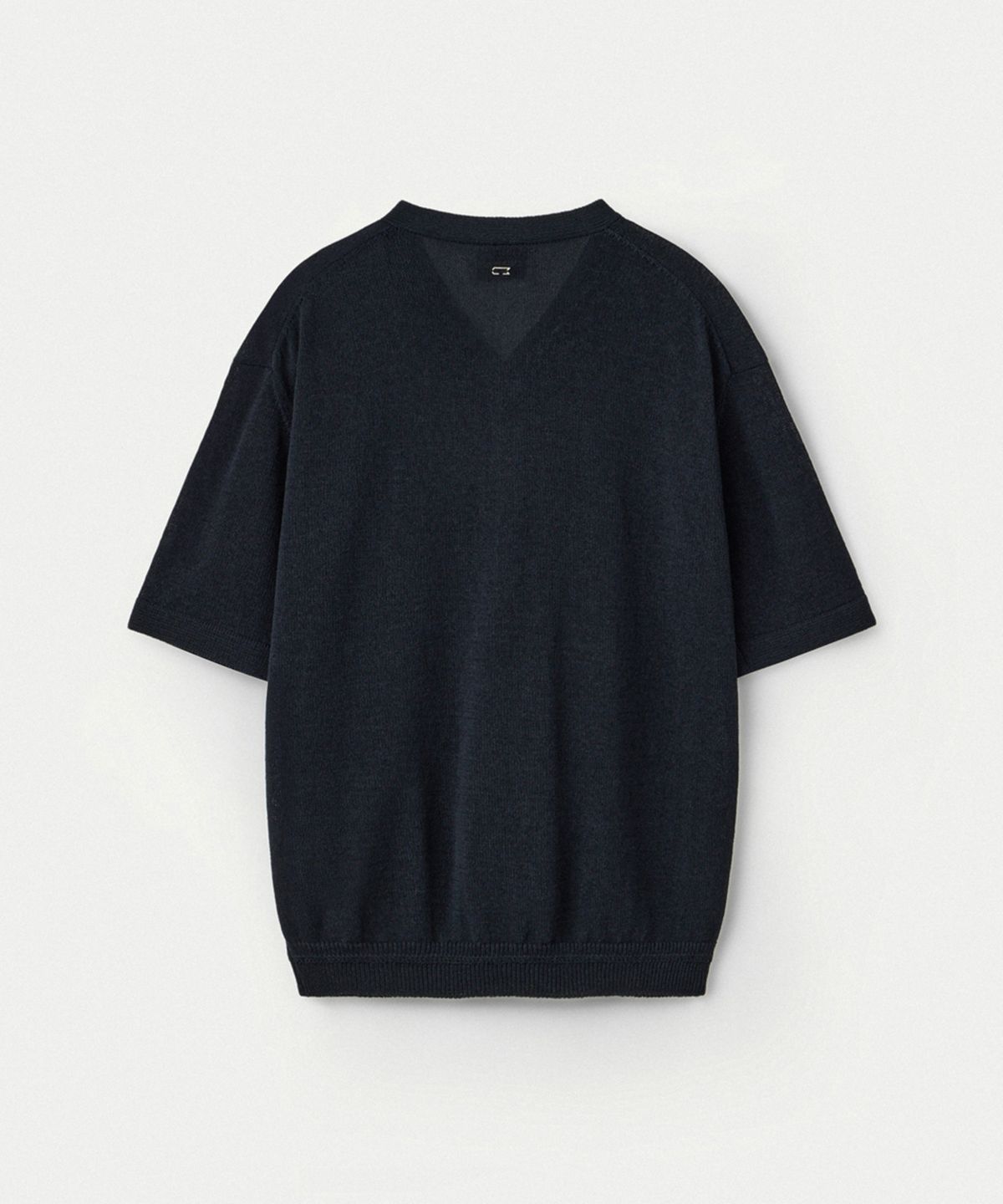 우마뭉(UMARMUNG) High Twist Cotton Henley Neck Pullover_Deep sea