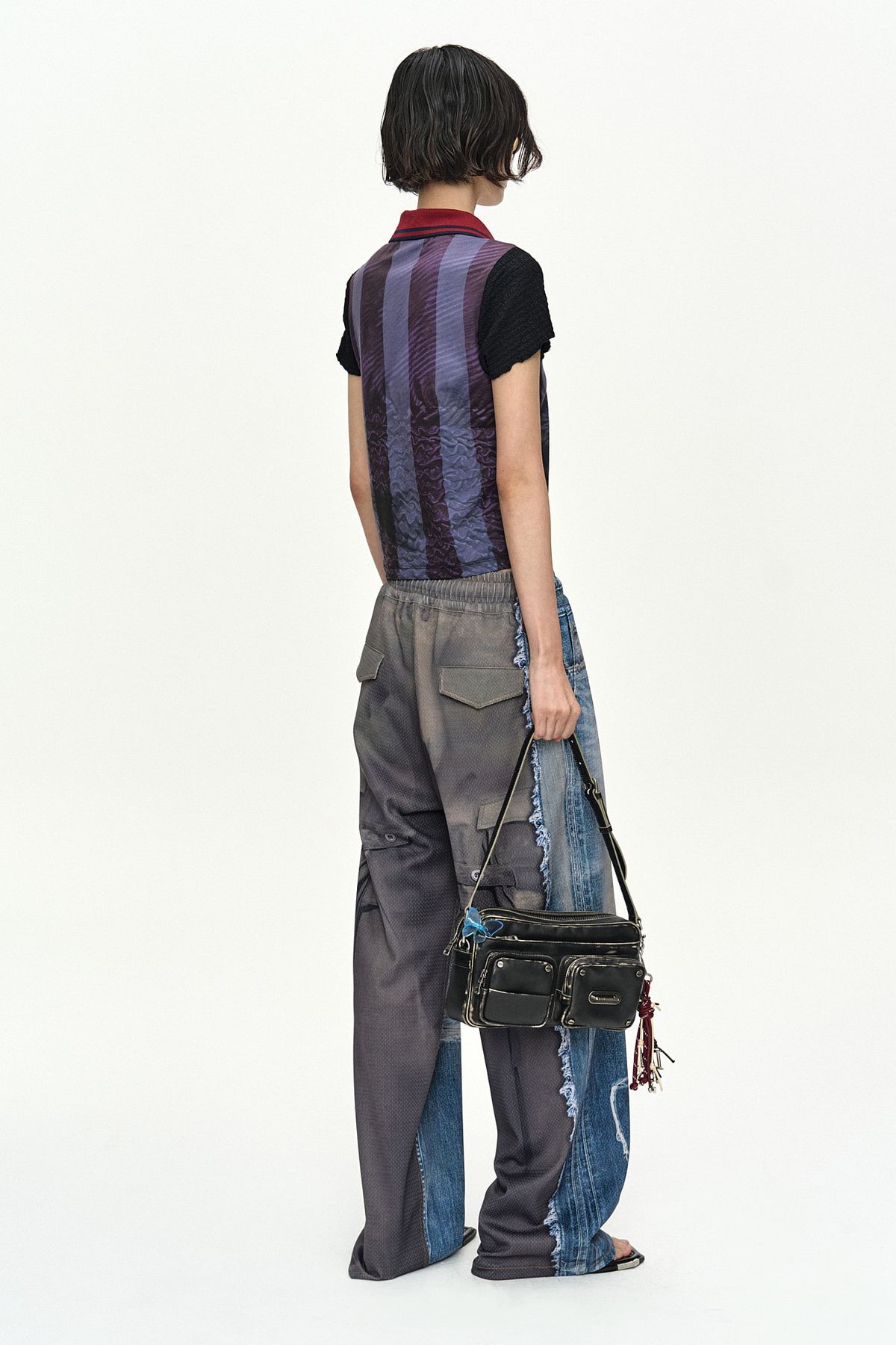 앤더슨벨(ADSB ANDERSSON BELL) VINTAGE PRINTED COLLAR TOP atb1561w(NAVY/WINE)