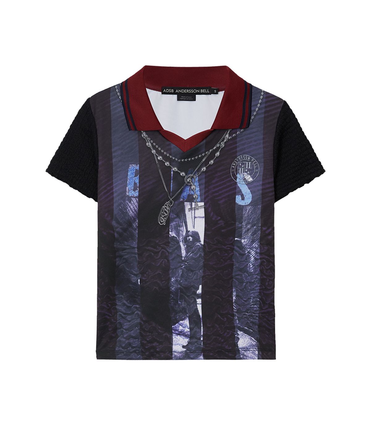 앤더슨벨(ADSB ANDERSSON BELL) VINTAGE PRINTED COLLAR TOP atb1561w(NAVY/WINE)