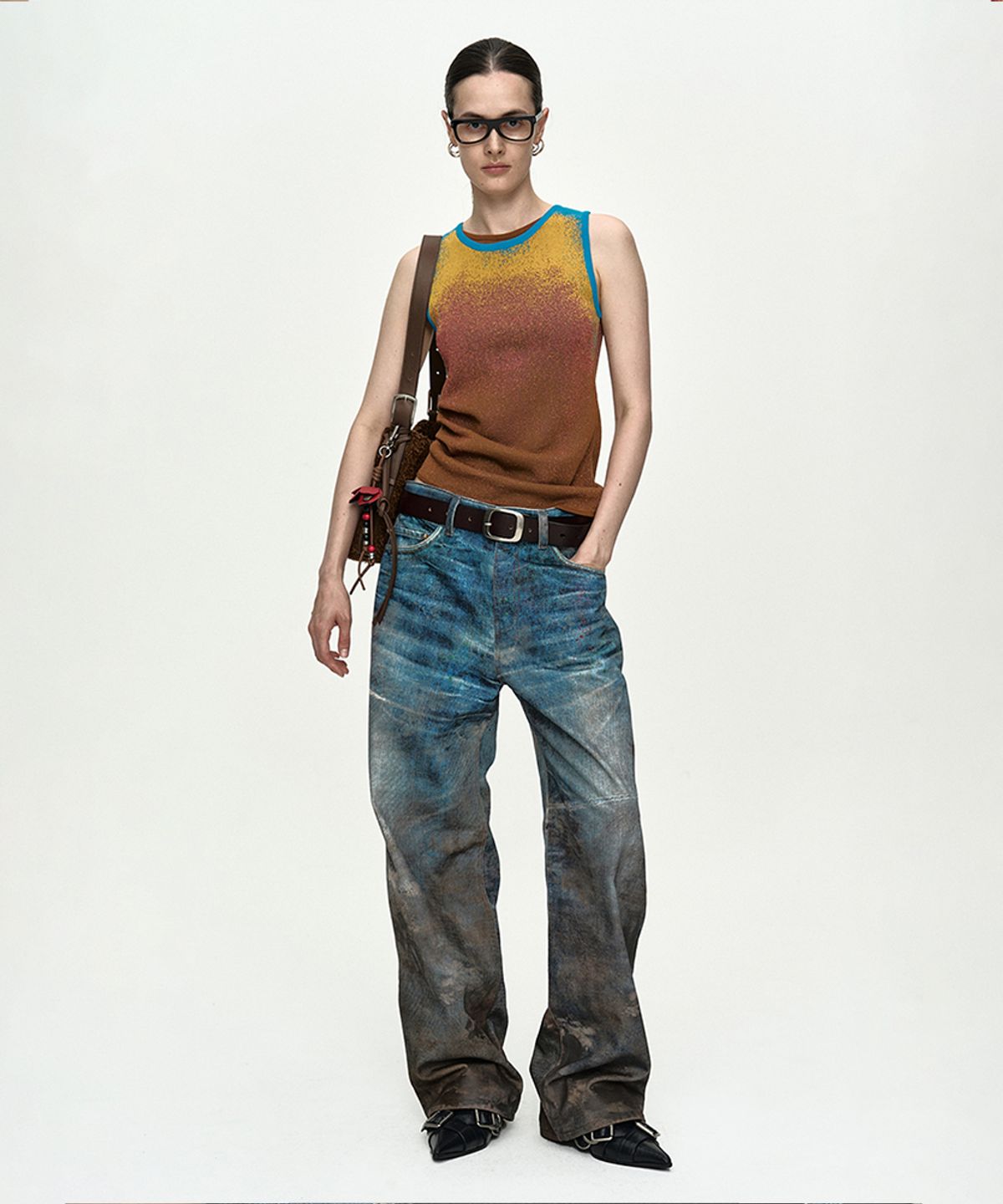 앤더슨벨(ADSB ANDERSSON BELL) AIRBRUSH ASYM TANK TOP atb1527w(MULTI)