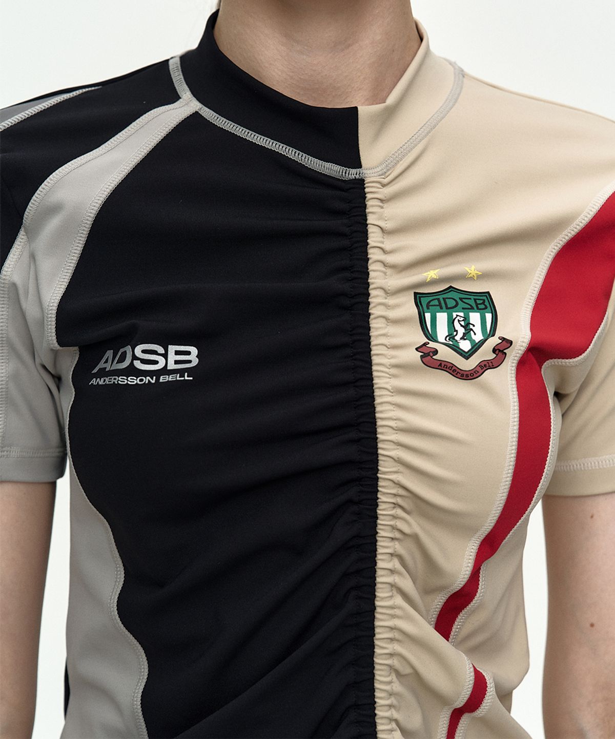 앤더슨벨(ADSB ANDERSSON BELL) HYBRID CUT SOCCER JERSEY atb1468w(BLACK/BEIGE)