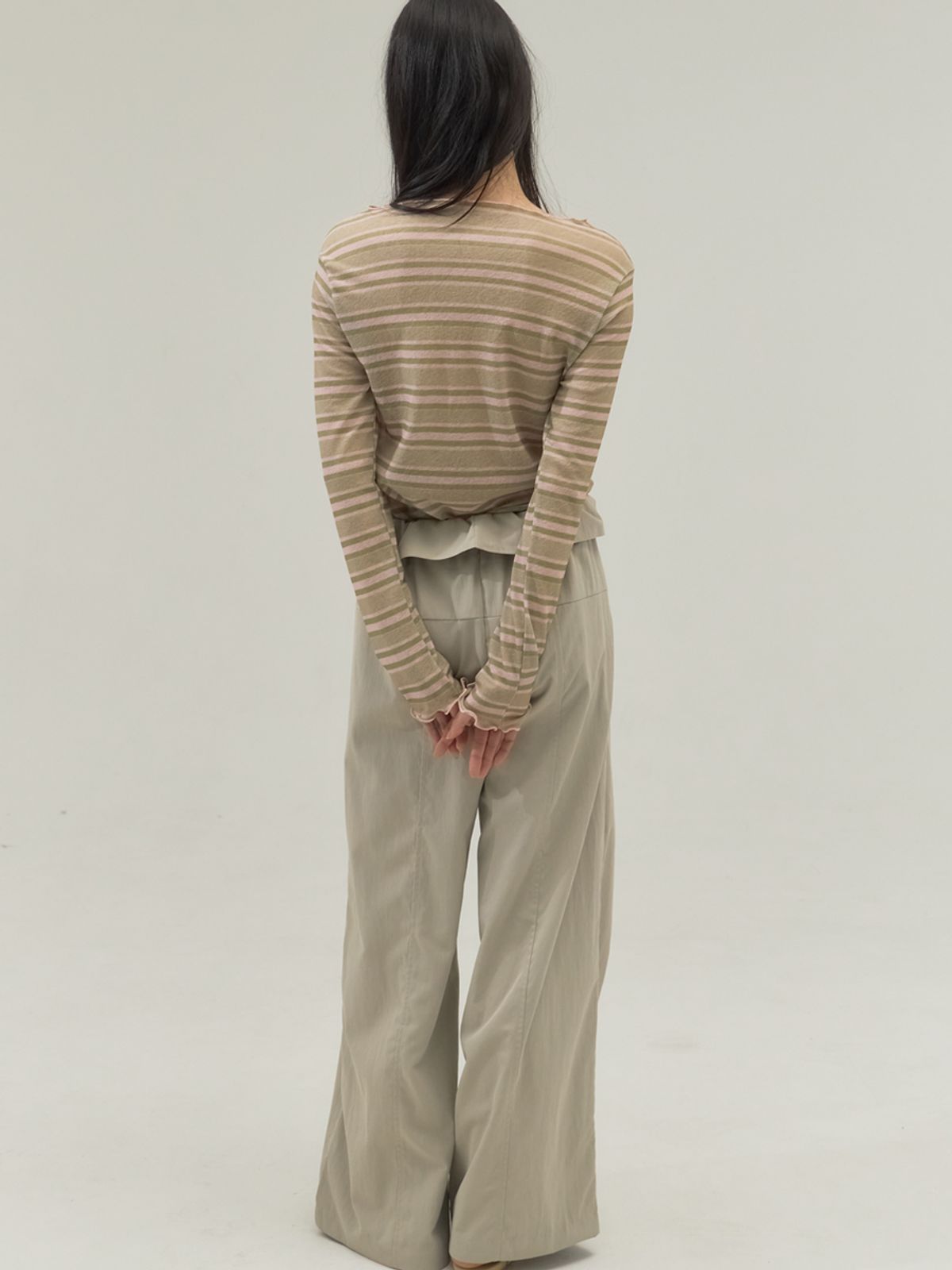 쏘리, 투 머치 러브(SORRY, TOO MUCH LOVE) Faded  Stripe Boatneck Top_Pink