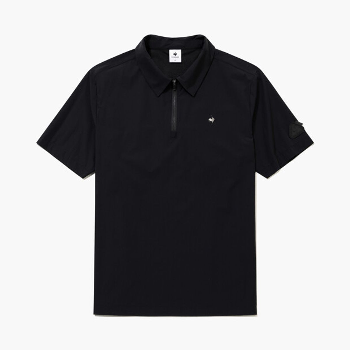 르꼬끄 골프(LECOQ GOLF) [COQ TAP] 남성 스트레치 메쉬 우븐 카라 반팔 티셔츠 _BLCK GR121MTS31