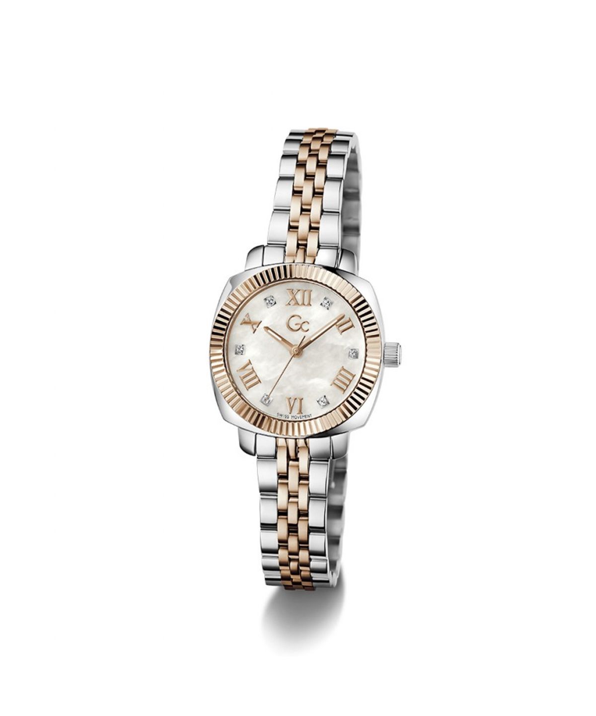 지씨시계(GCWATCH) 실버 로즈골드 플레어 쿠션 미니 (Z73002L1) 여성시계