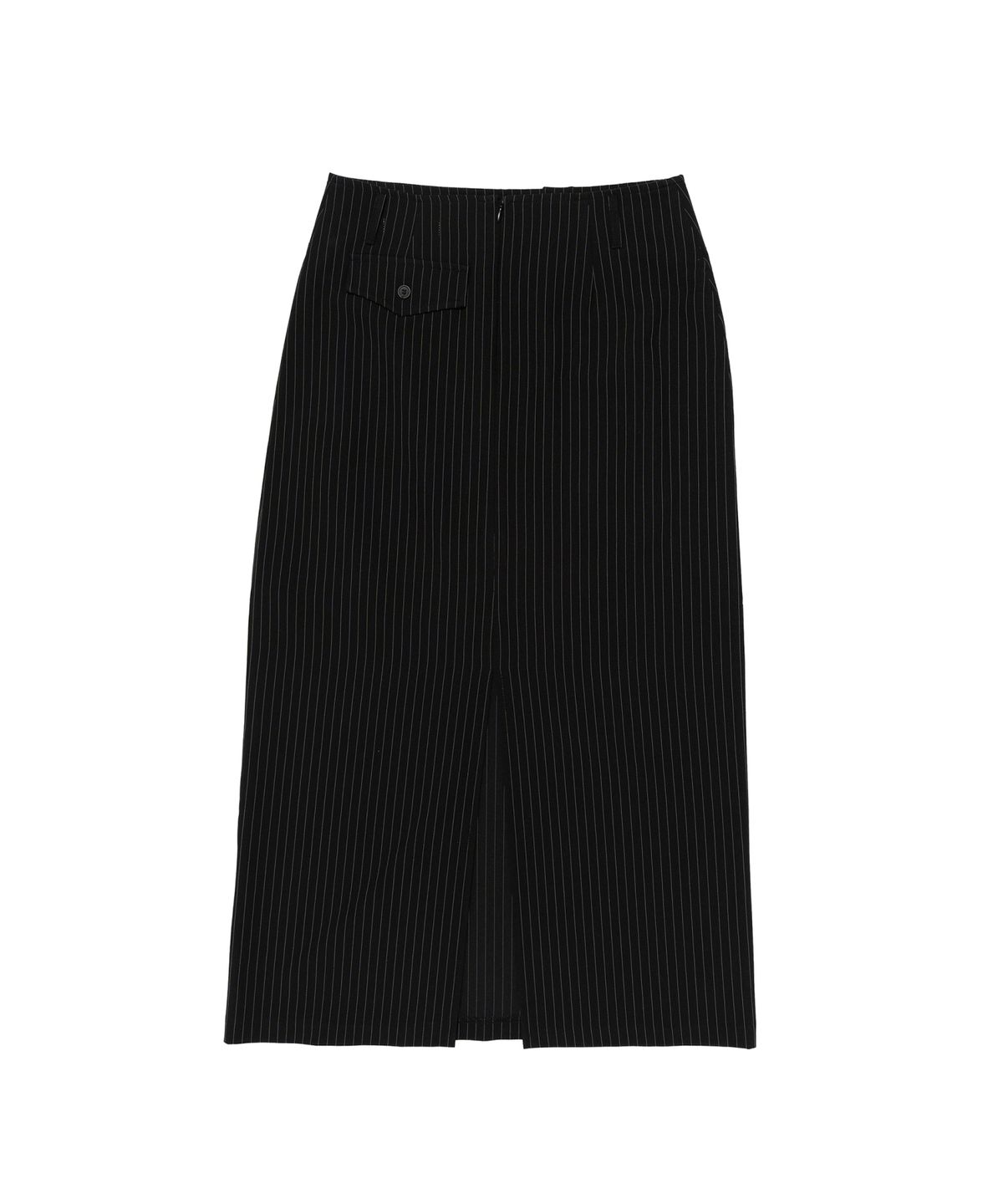 서울어패럴(SEOUL APPAREL) 로우라이즈 스트라이프 롱스커트 (블랙)