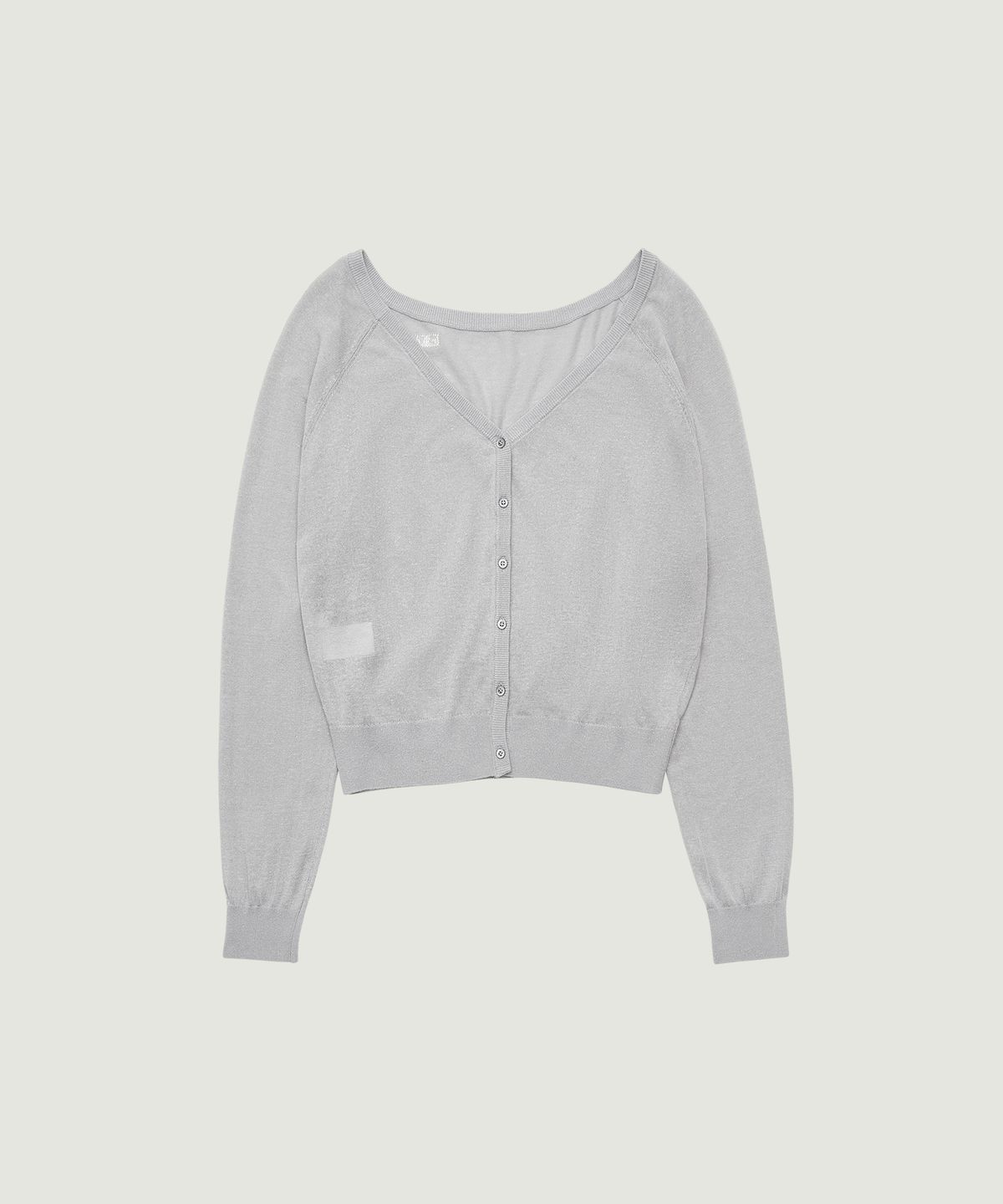 그로브(GROVE) COLETTE OFF-SHOULDER CARDIGAN (LIGHT GRAY)