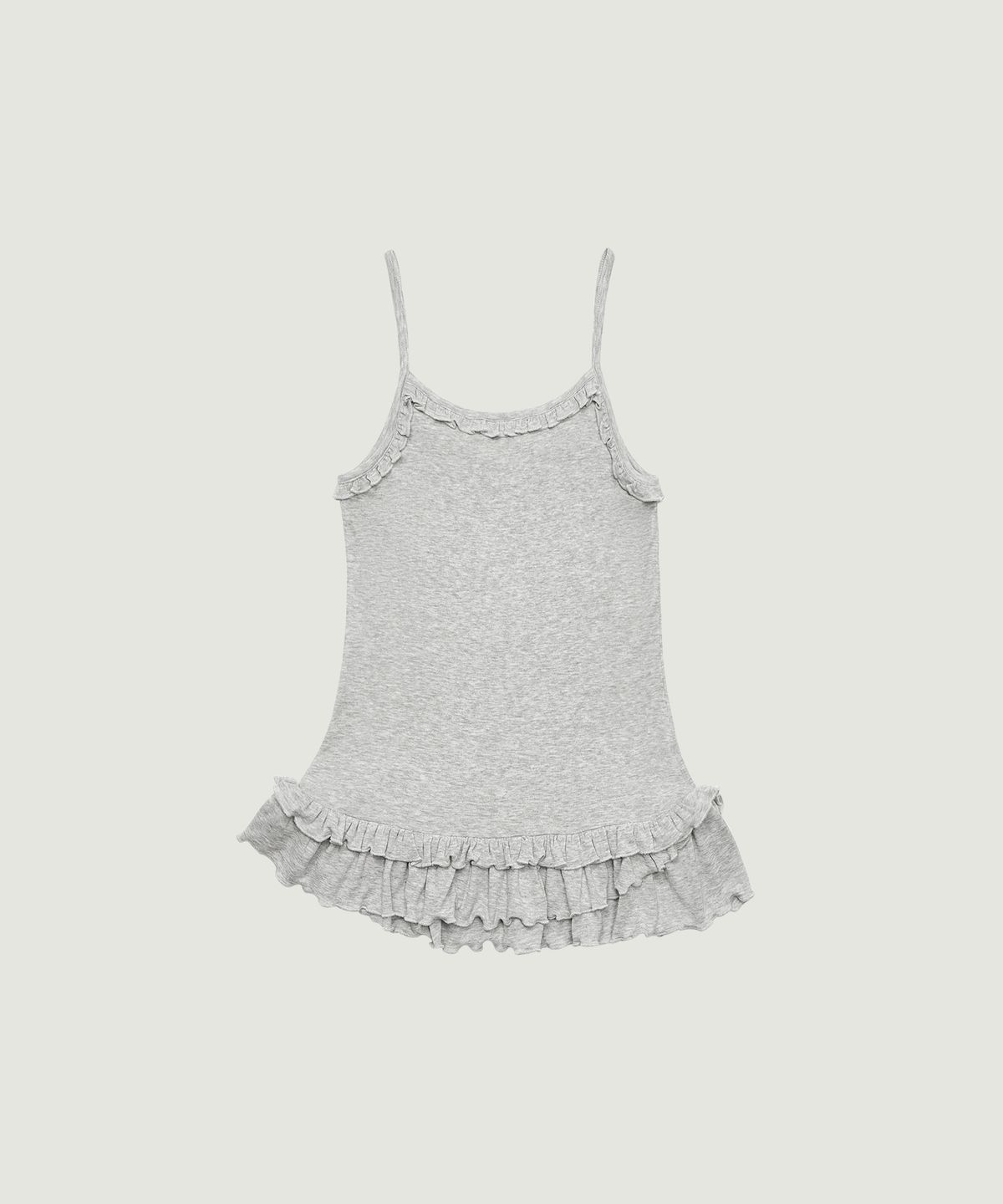 그로브(GROVE) LIV FRILL SLEEVELESS (MELANGE GRAY)