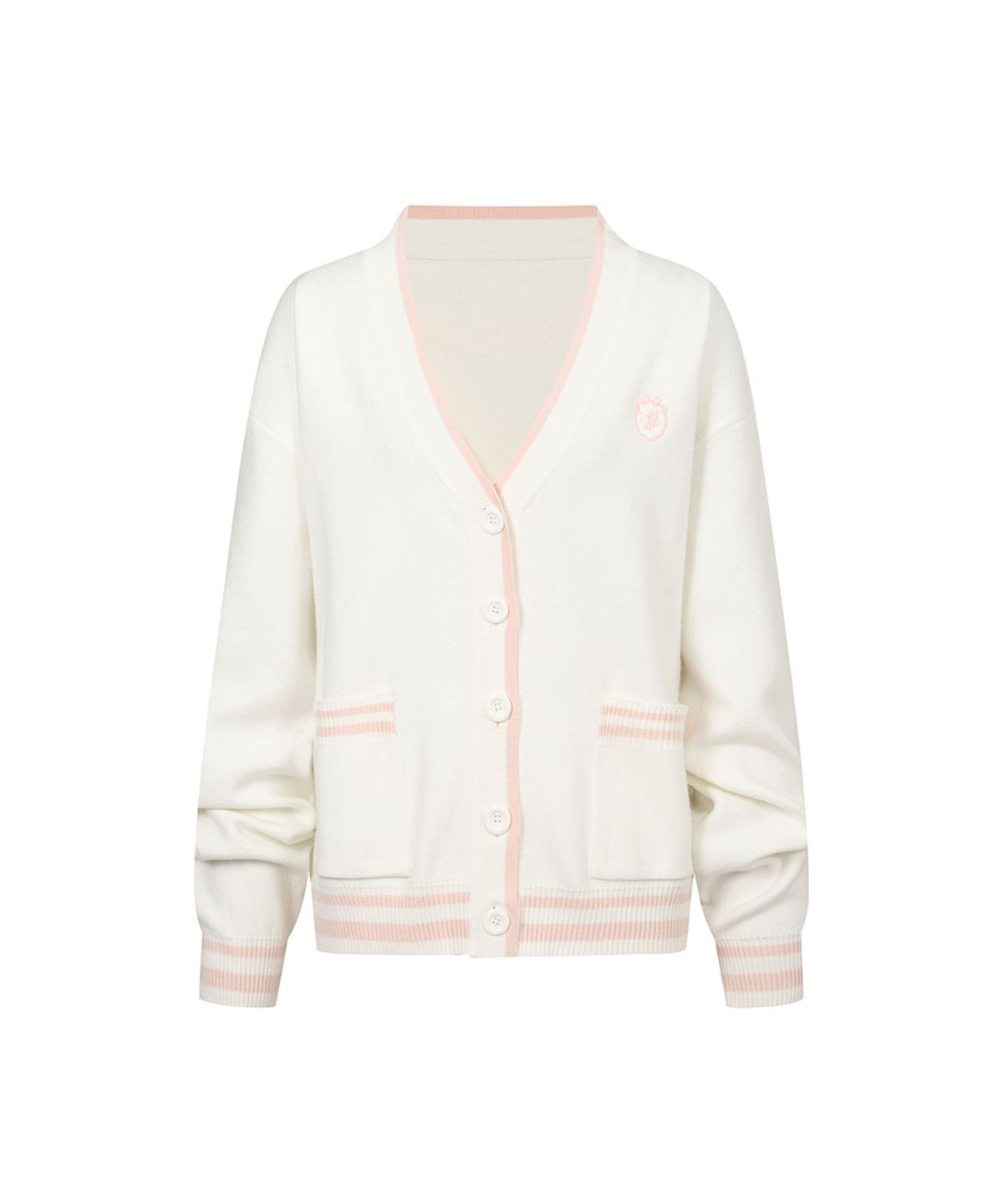 모아벨(MOABEL) PREPPY LINE CARDIGAN - PINK