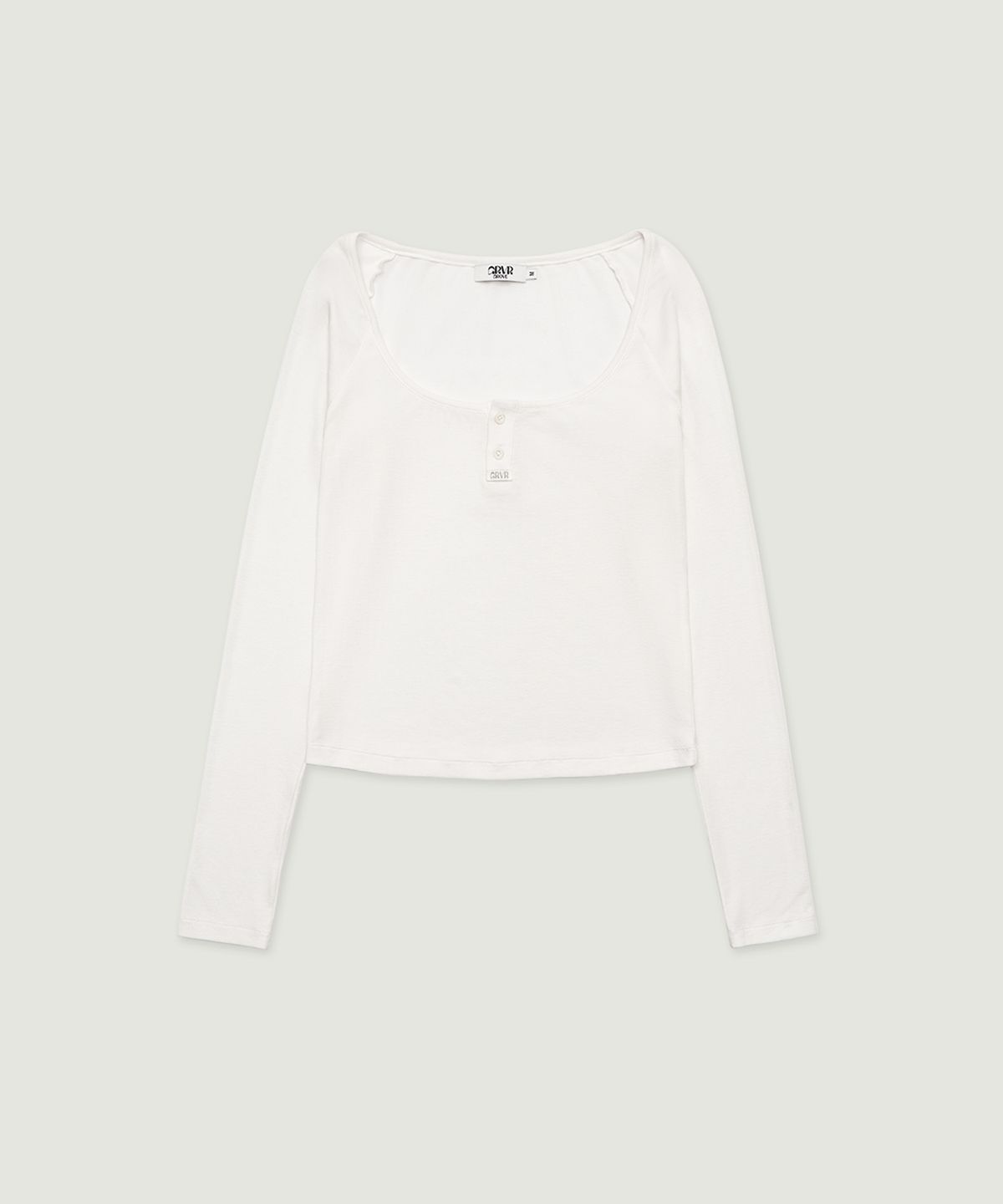 그로브(GROVE) LIV HENRY NECK T-SHIRT (WHITE)