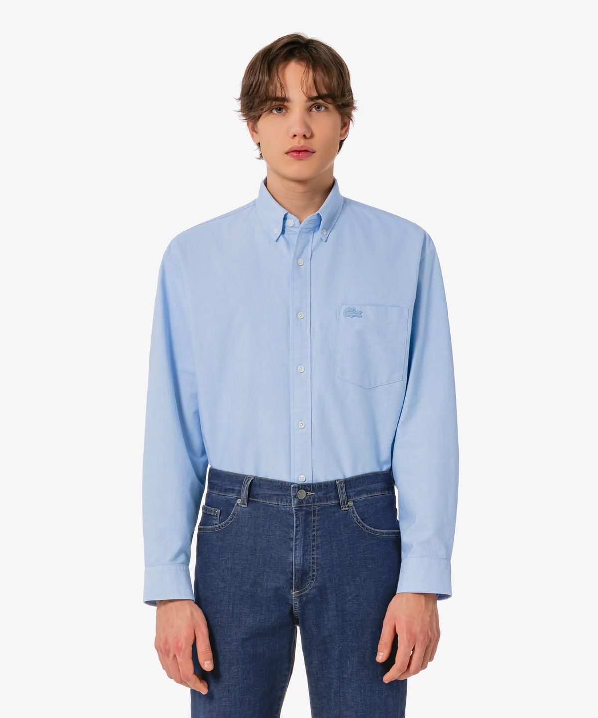 라코스테(LACOSTE) 남성 코튼 옥스포드 릴랙스핏 셔츠 CH165E-56G HBP