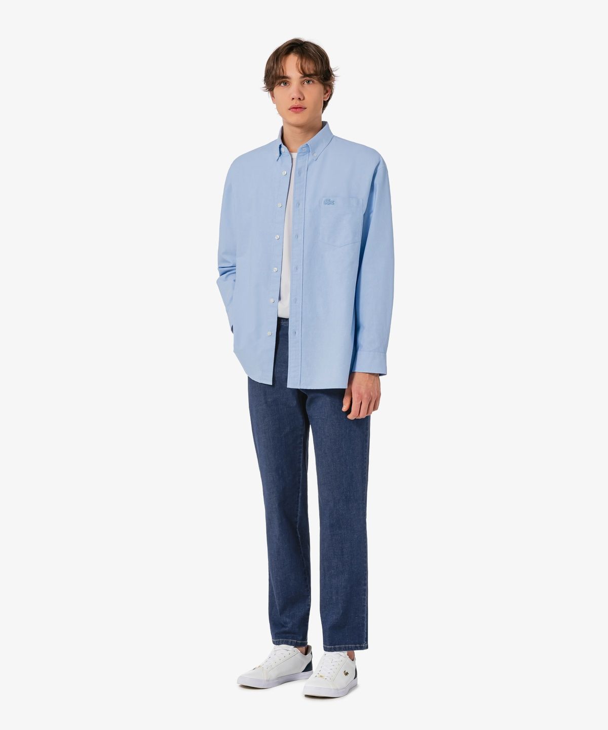 라코스테(LACOSTE) 남성 코튼 옥스포드 릴랙스핏 셔츠 CH165E-56G HBP