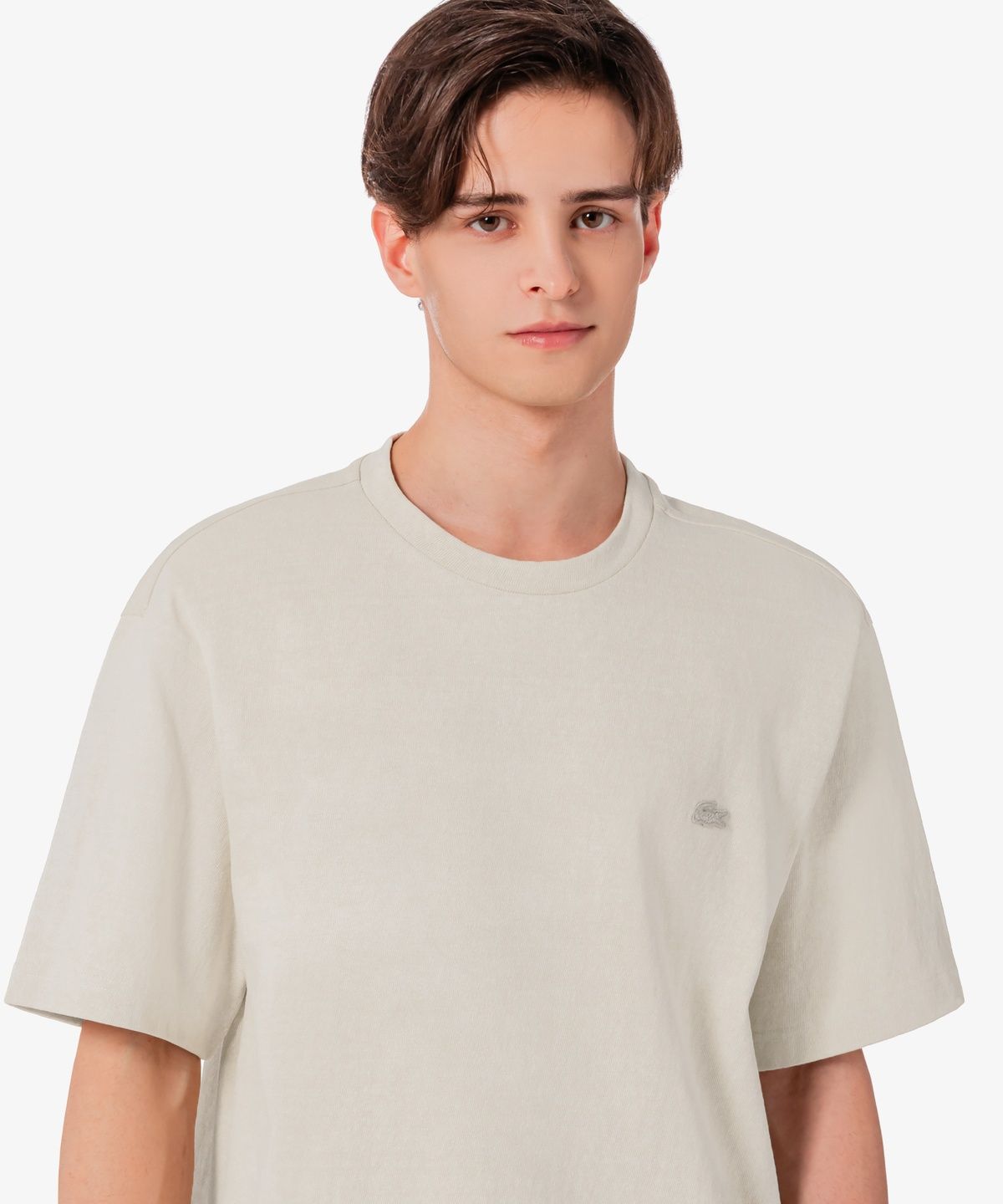 라코스테(LACOSTE) 남성 배색 스티치 반팔 포켓 티셔츠 TH328E-56G 02S
