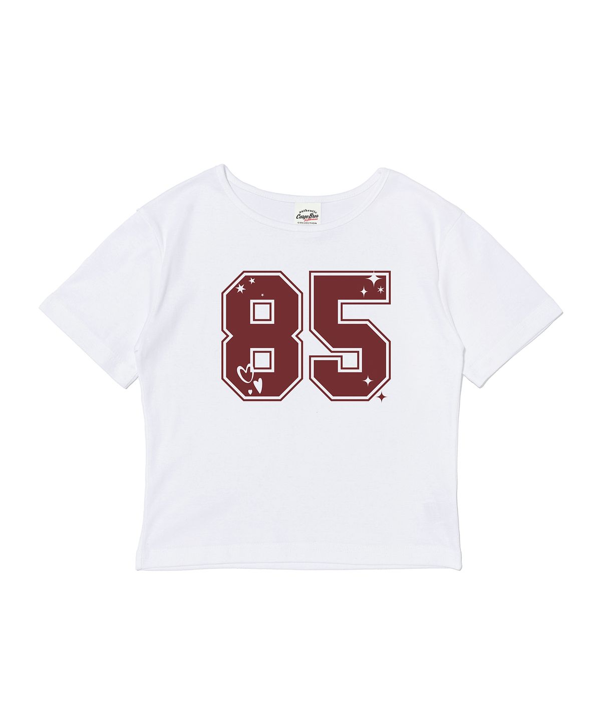 카고브로스 포 우먼(CARGOBROS FOR WOMAN) 85 바시티 크랙 숏 반팔 티셔츠 (화이트)