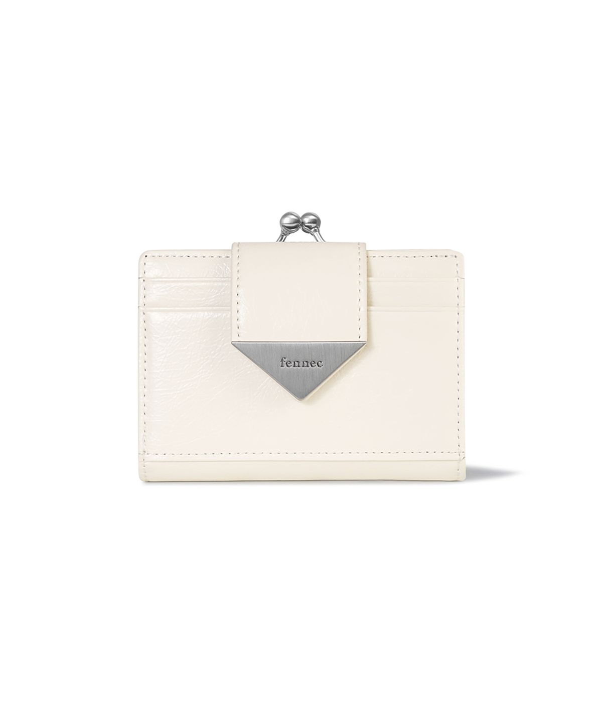 페넥(FENNEC) CRINKLE TRIANGLE FRAME BRIDGE WALLET - VANILLA