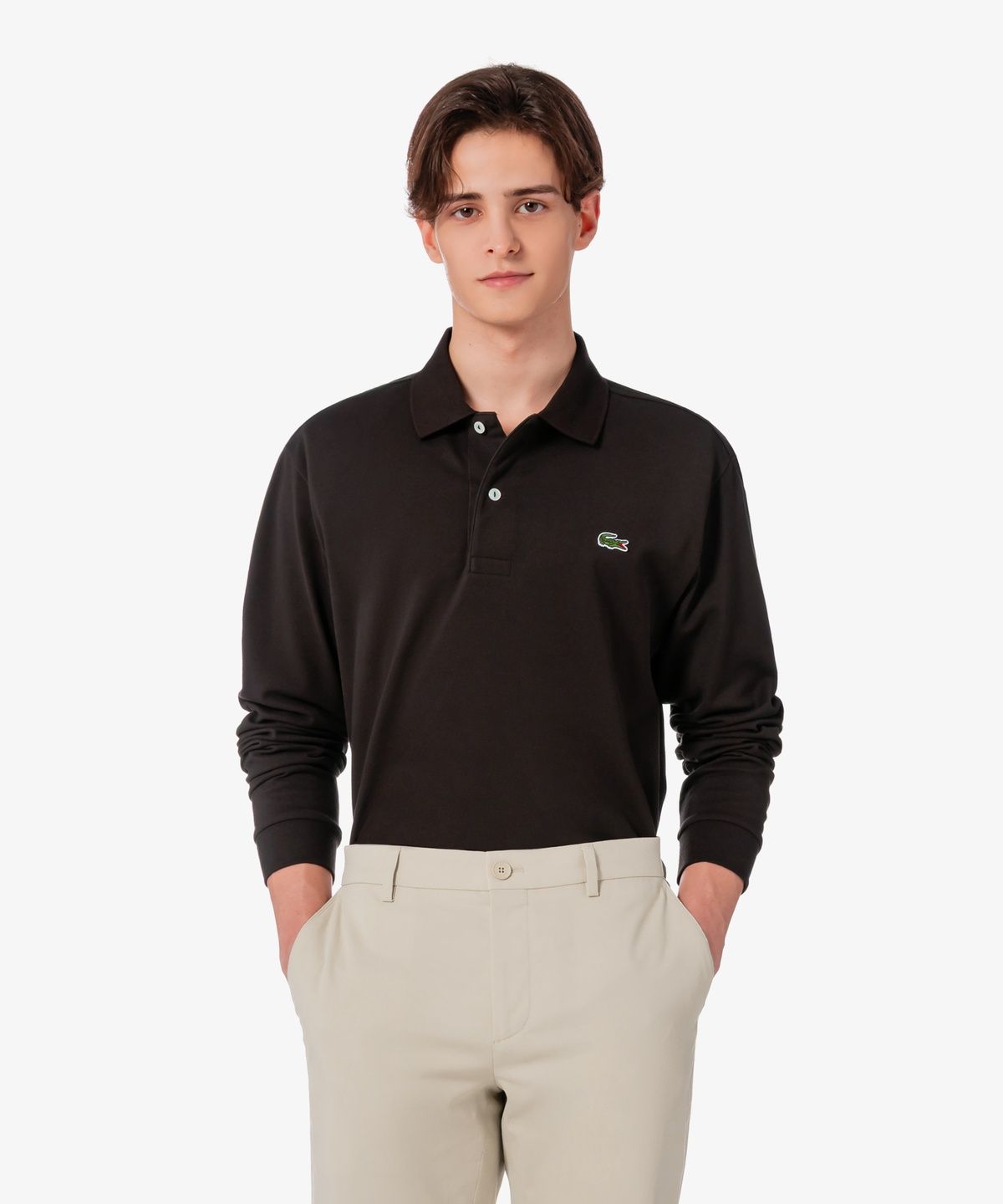 라코스테(LACOSTE) 남성 프렌치 레귤러핏 베이직 긴팔 폴로 셔츠 PH732E-56G SKB