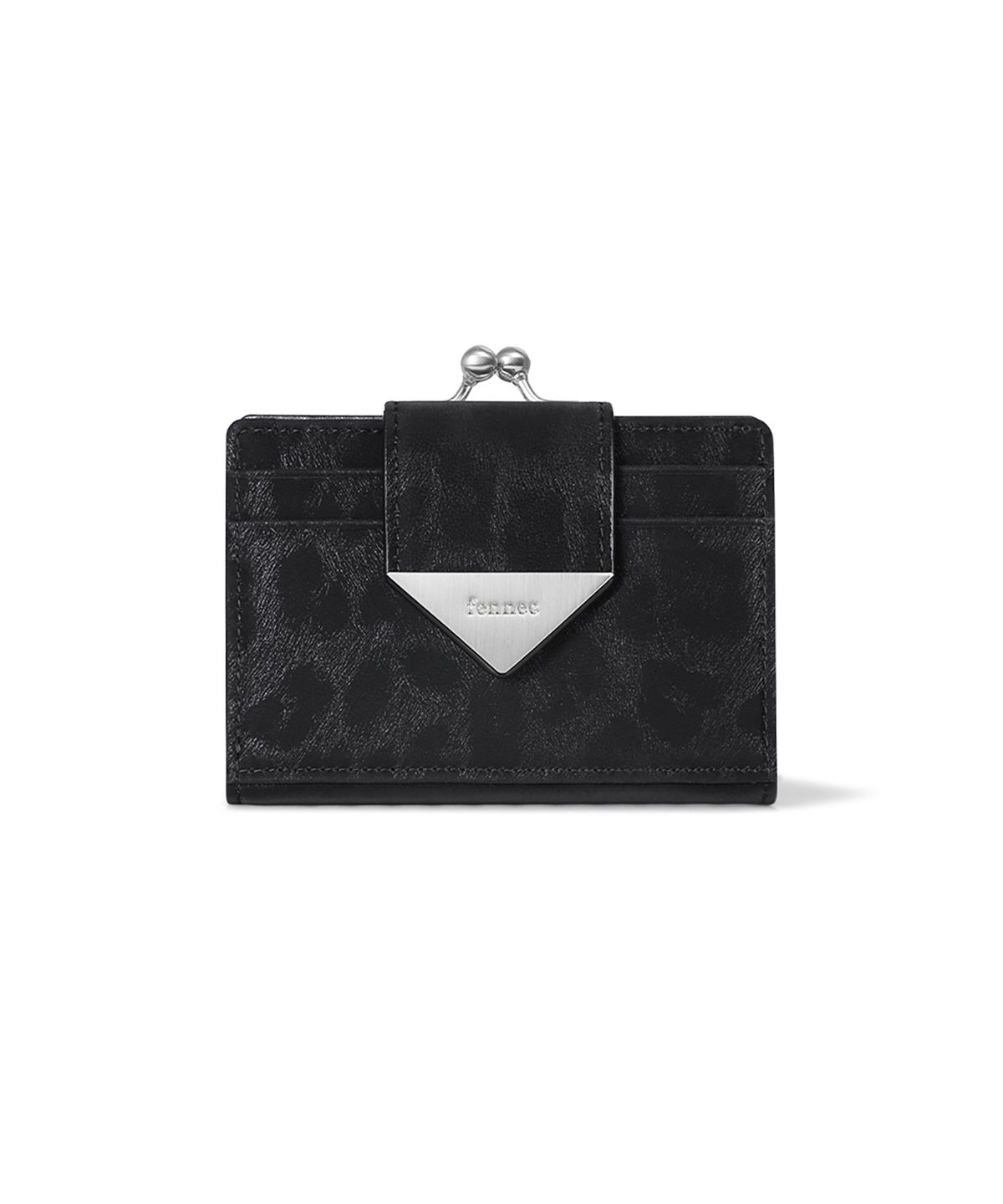 페넥(FENNEC) TRIANGLE FRAME BRIDGE WALLET - LEOPARD BLACK