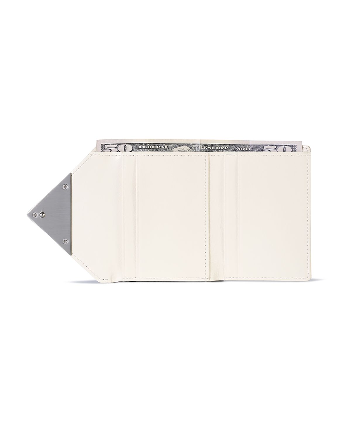 페넥(FENNEC) CRINKLE TRIANGLE FRAME WALLET - VANILLA