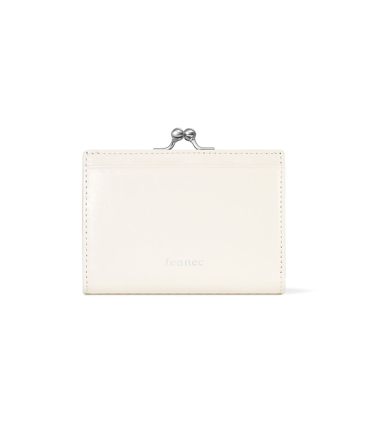 페넥(FENNEC) CRINKLE HEARTY FRAME BRIDGE WALLET - VANILLA