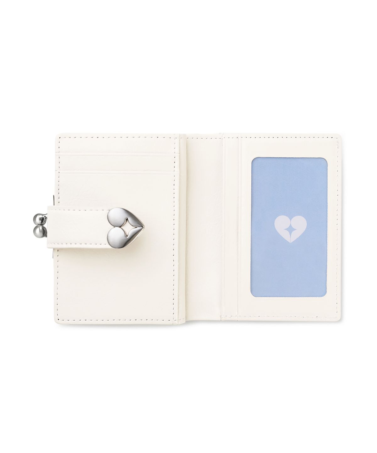 페넥(FENNEC) CRINKLE HEARTY FRAME BRIDGE WALLET - VANILLA