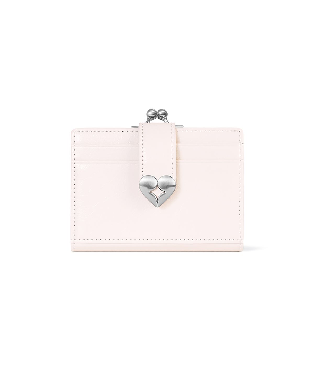 페넥(FENNEC) CRINKLE HEARTY FRAME BRIDGE WALLET - BLOSSOM