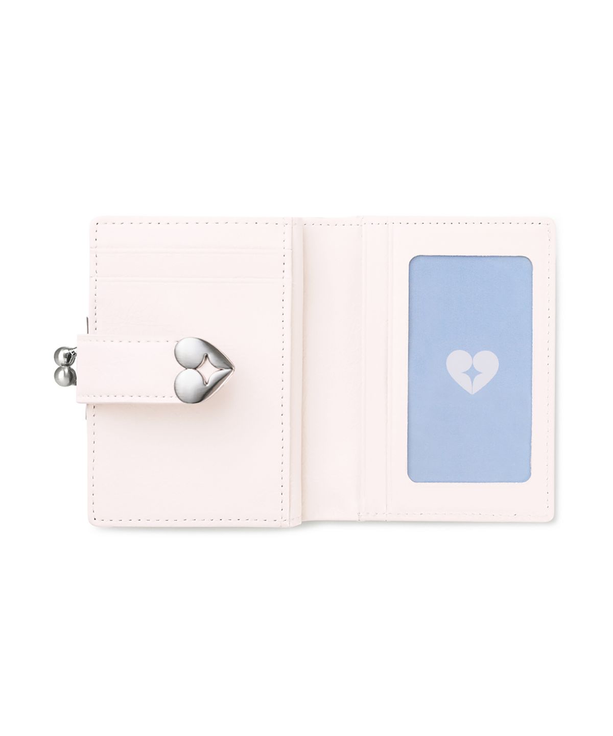 페넥(FENNEC) CRINKLE HEARTY FRAME BRIDGE WALLET - BLOSSOM