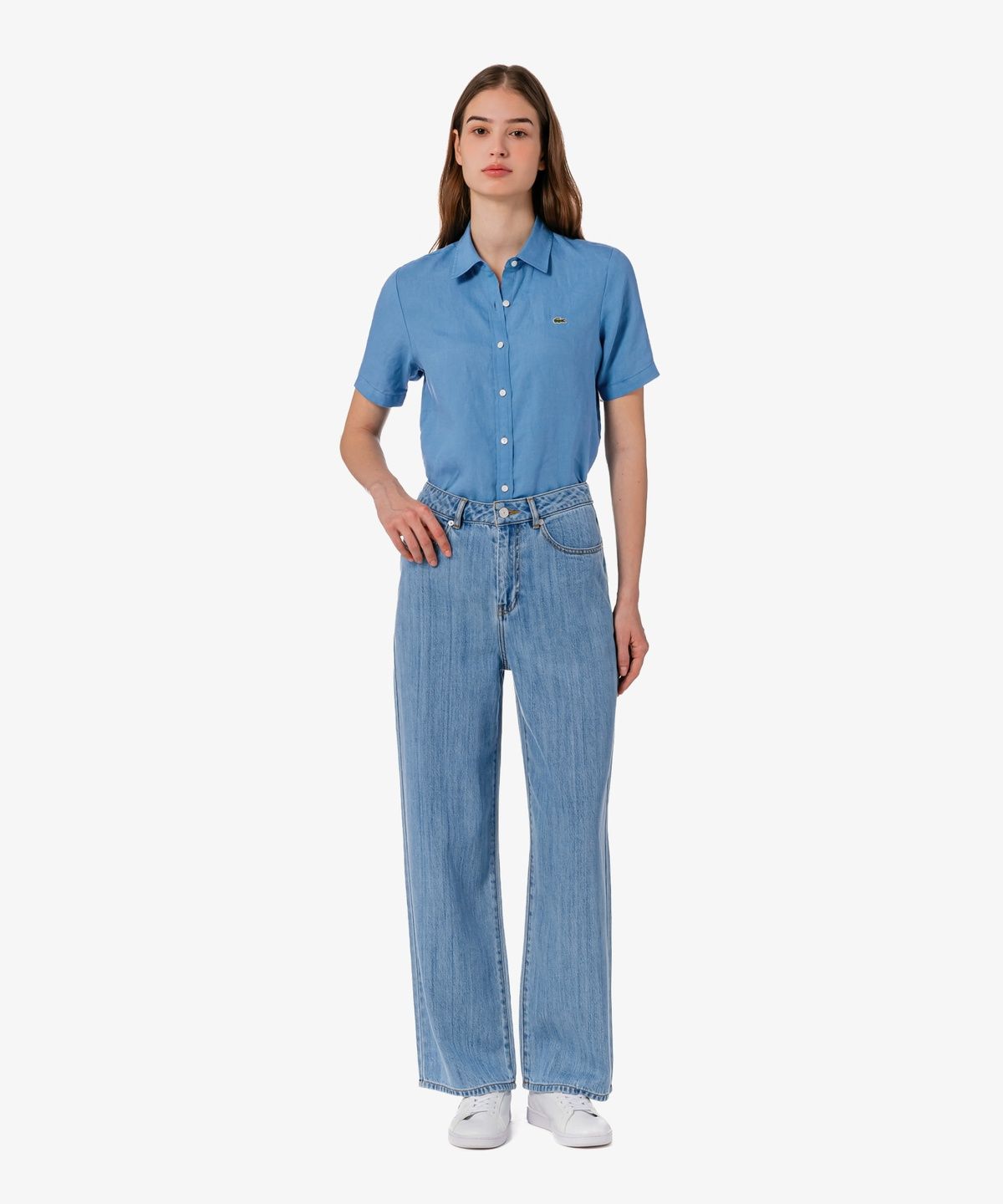 라코스테(LACOSTE) 여성 NEW 레귤러 반팔 셔츠 CF139E-56G 776