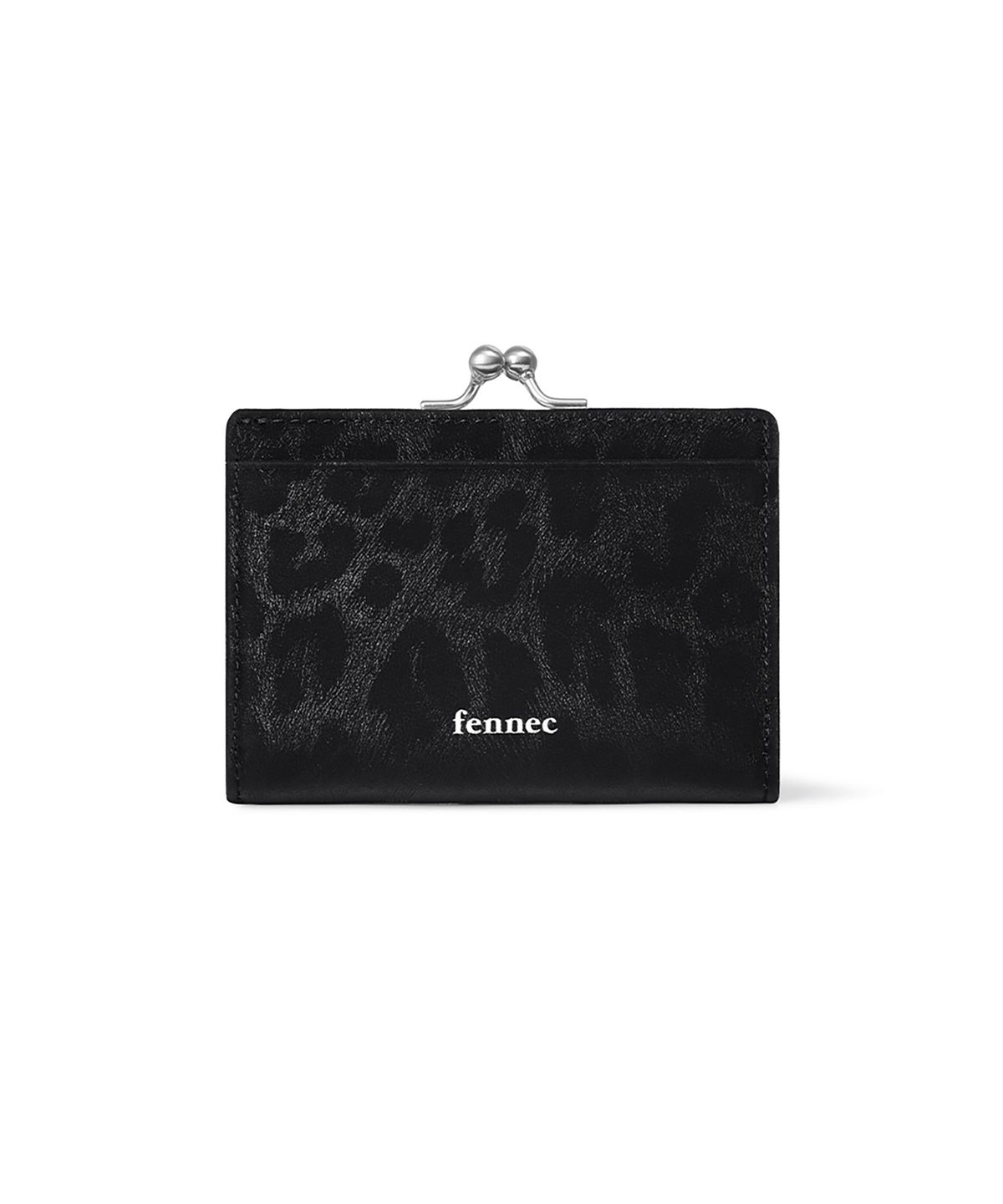 페넥(FENNEC) HEARTY FRAME BRIDGE WALLET - LEOPARD BLACK
