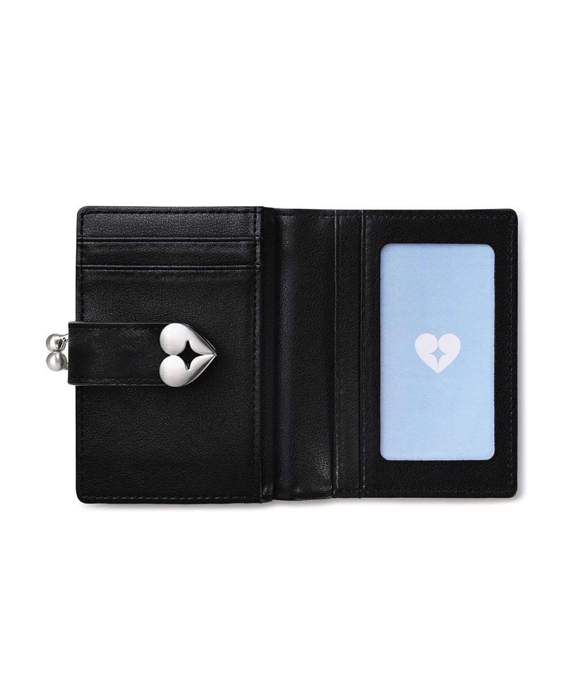 페넥(FENNEC) HEARTY FRAME BRIDGE WALLET - LEOPARD BLACK