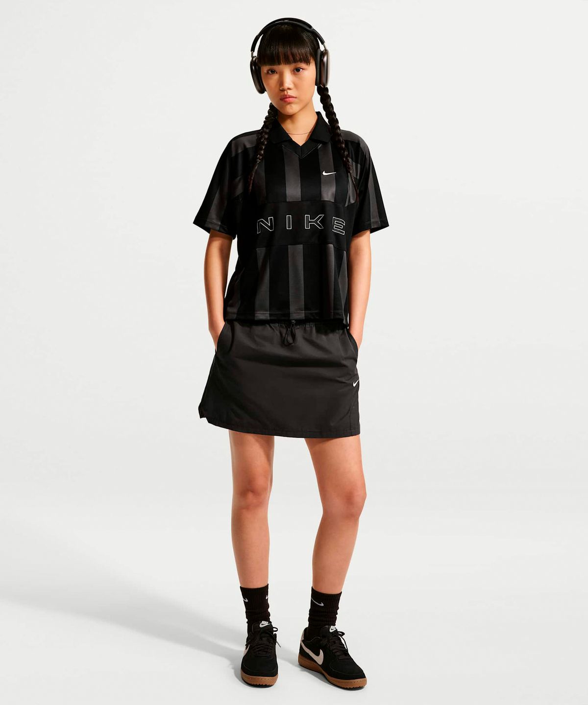 나이키(NIKE) 스포츠웨어 오버사이즈 저지 W - 블랙:초크 / IO0914-010