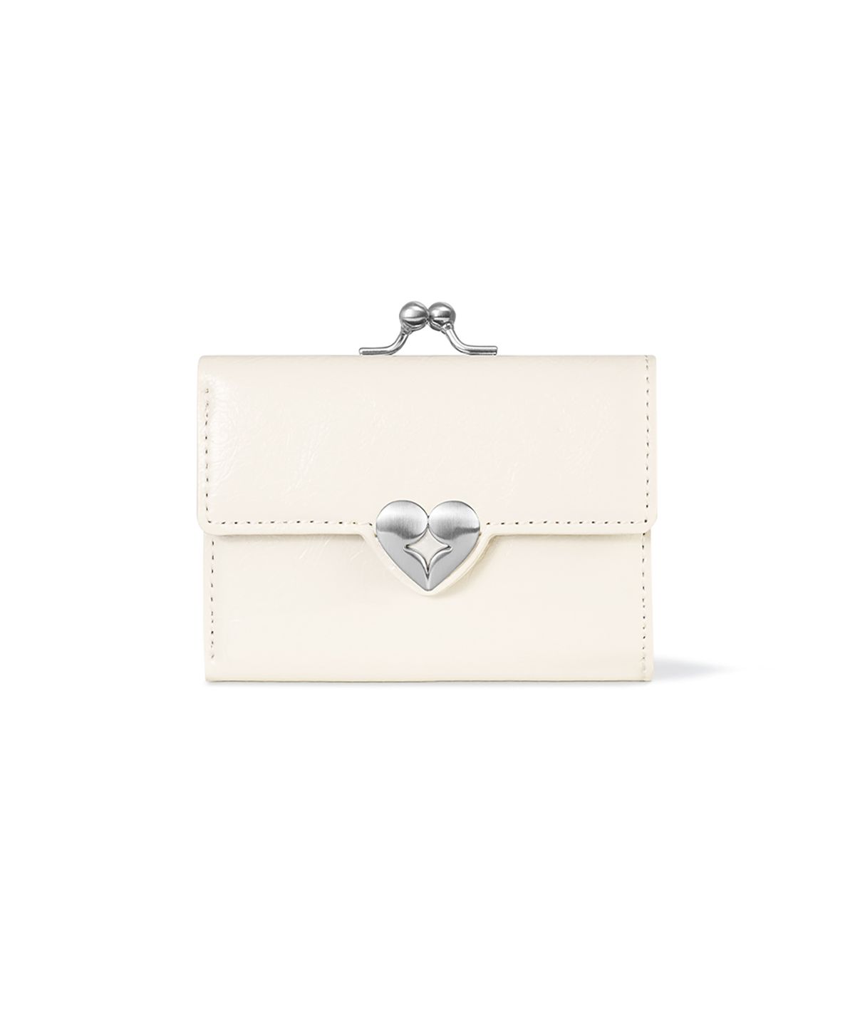페넥(FENNEC) CRINKLE HEARTY FRAME WALLET - VANILLA