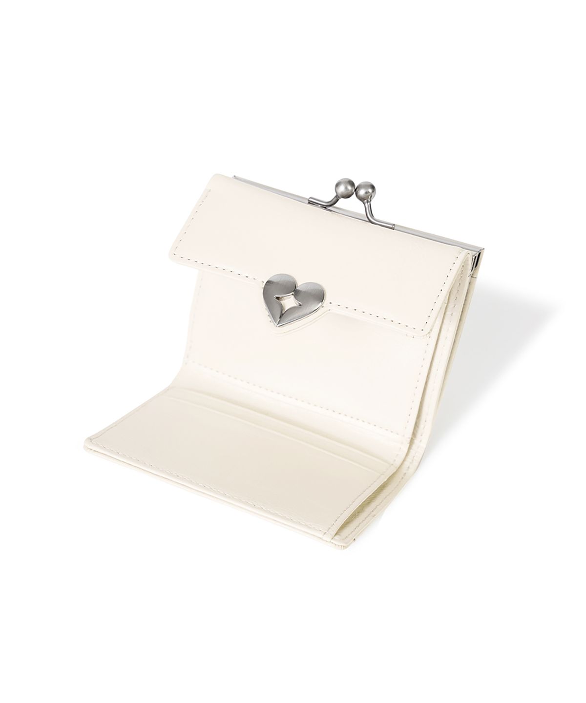 페넥(FENNEC) CRINKLE HEARTY FRAME WALLET - VANILLA