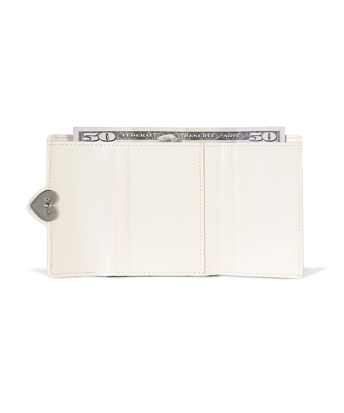 페넥(FENNEC) CRINKLE HEARTY FRAME WALLET - VANILLA
