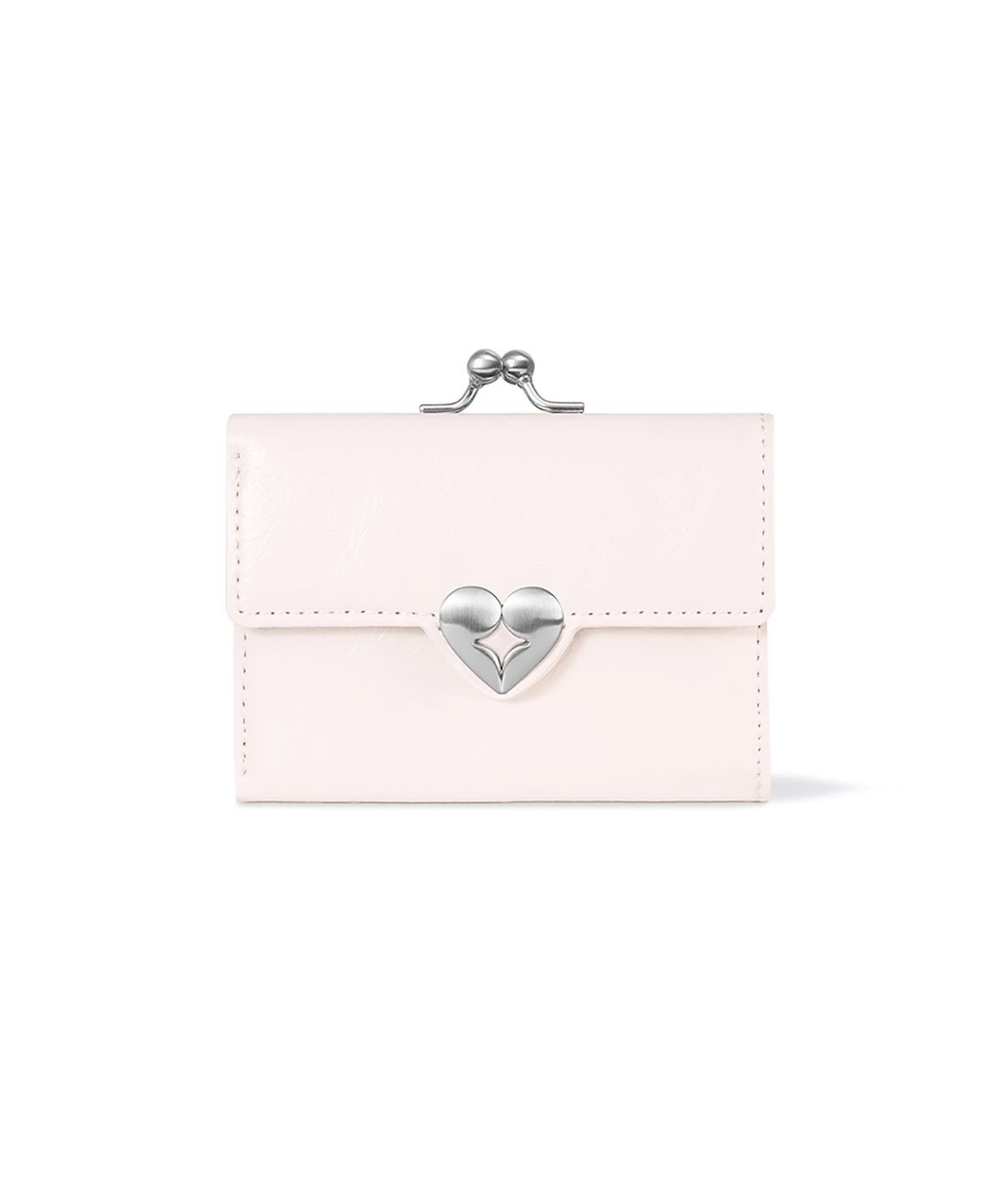페넥(FENNEC) CRINKLE HEARTY FRAME WALLET - BLOSSOM