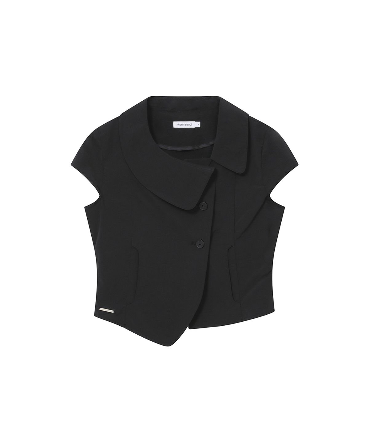미세키서울(MISEKI SEOUL) Crop round collar jacket BLACK