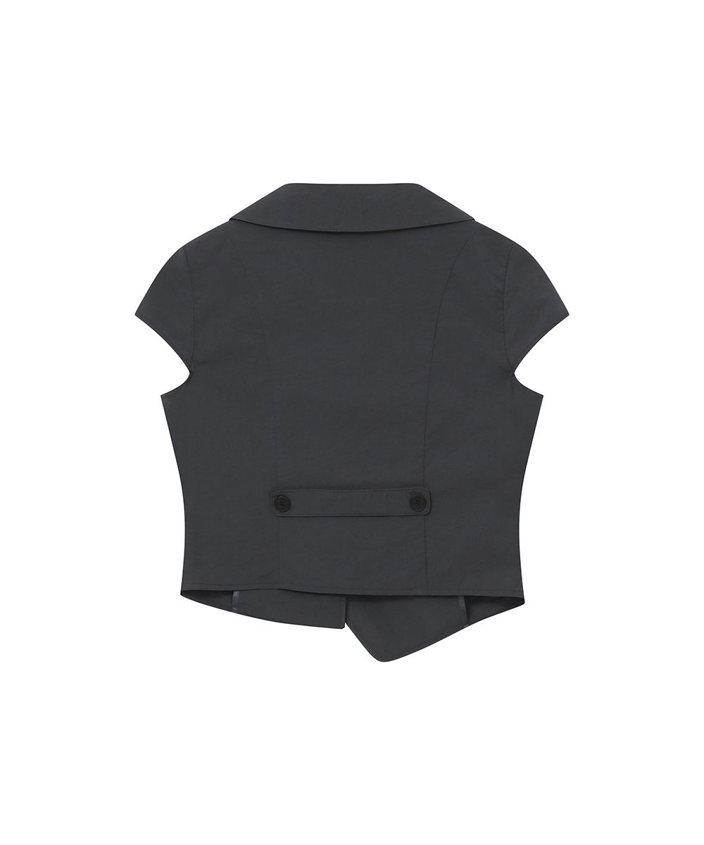 トップス miseki seoul Crop round collar jacket 미세키서울(MISEKI SEOUL) Crop round collar jacket CHARCOAL