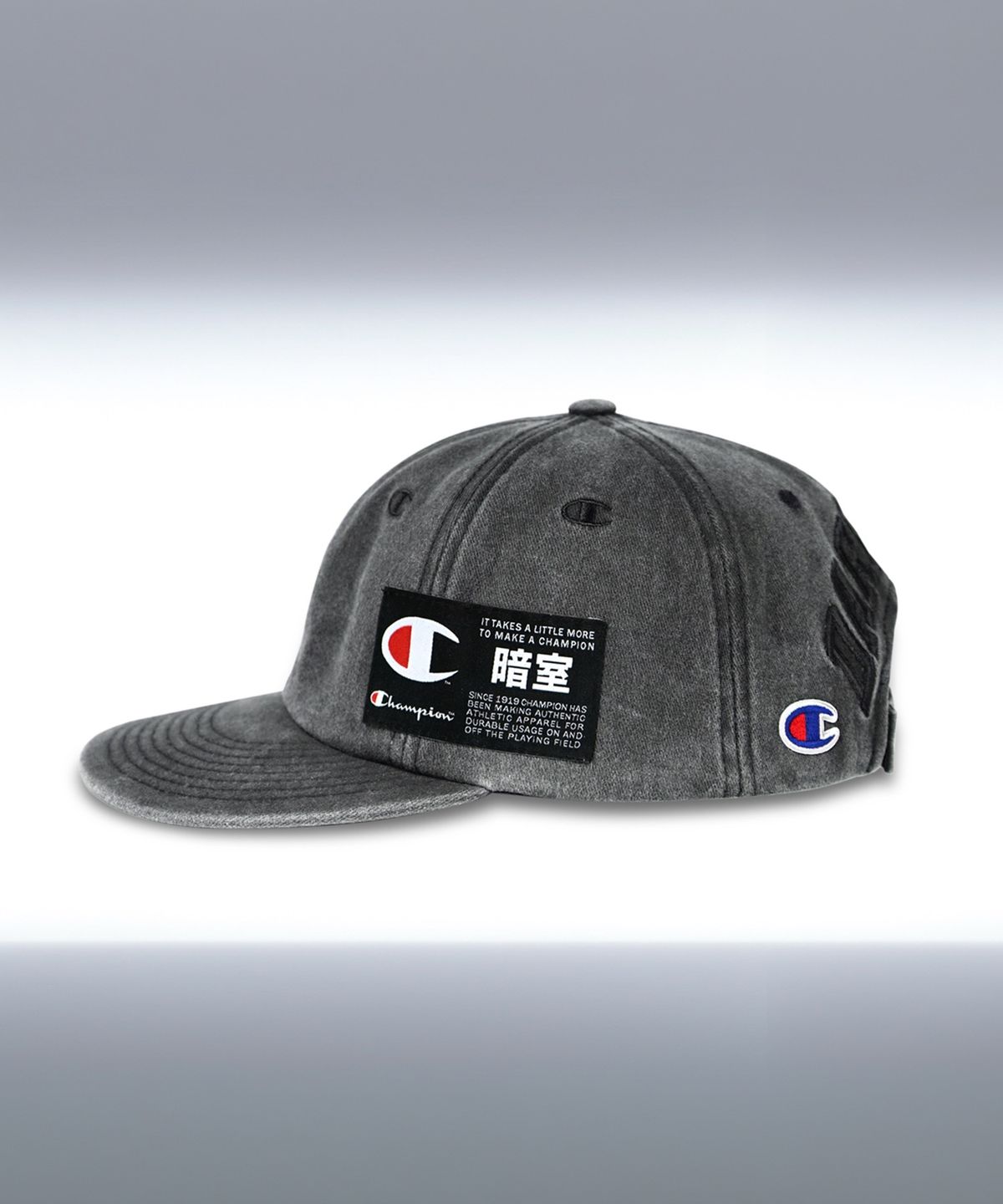 챔피온(CHAMPION) 챔피온 X 다크룸 스튜디오 6패널 볼캡 Charcoal
