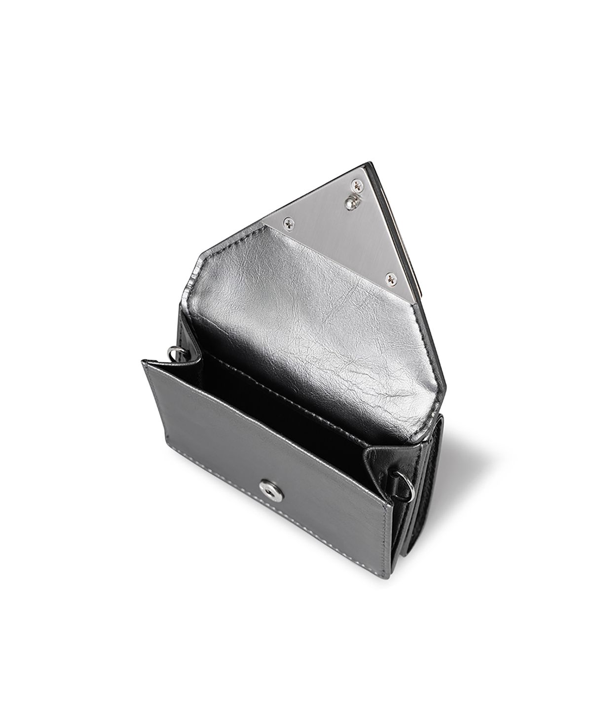 페넥(FENNEC) CRINKLE TRIANGLE TRIPLE WALLET - METAL GREY