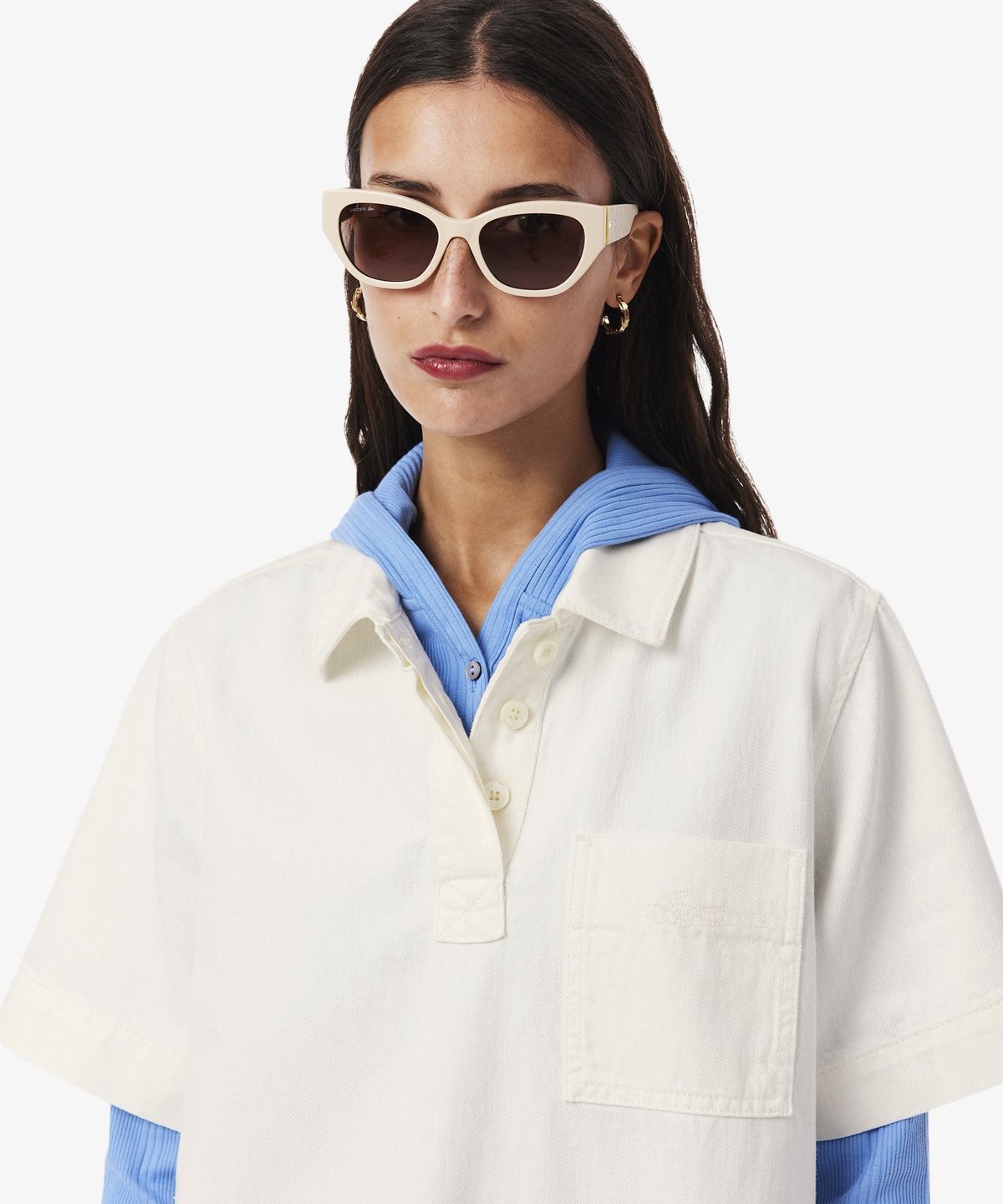 라코스테(LACOSTE) 여성 데님 폴로 드레스 EF0192-56G 001