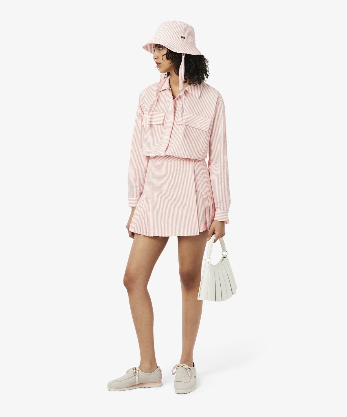 라코스테(LACOSTE) 여성 스트라이프 시어서커 스커트 JF5024-56G RNI