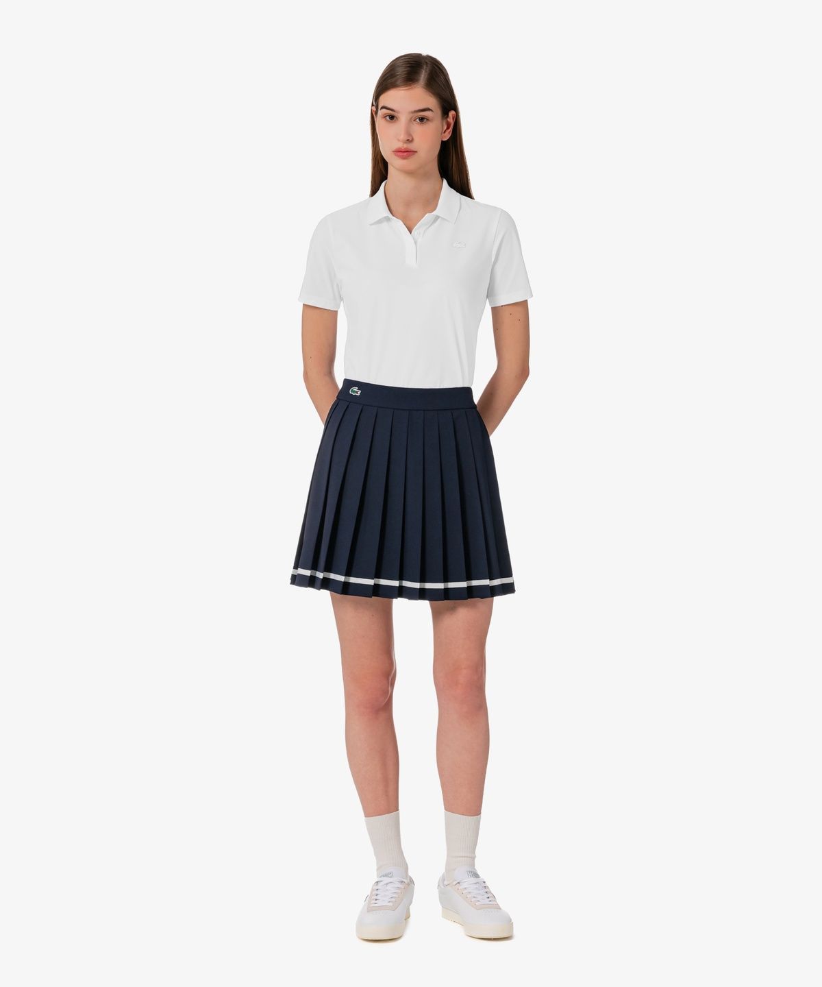라코스테(LACOSTE) 여성 테니스 테이프 티핑 스커트 JF231E-56G HDE