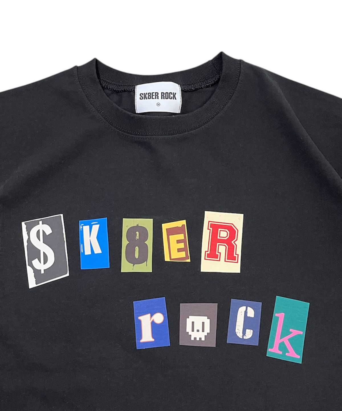 스케이터락(SK8ER ROCK) Collage Pop Logo T-Shirt ((Black))