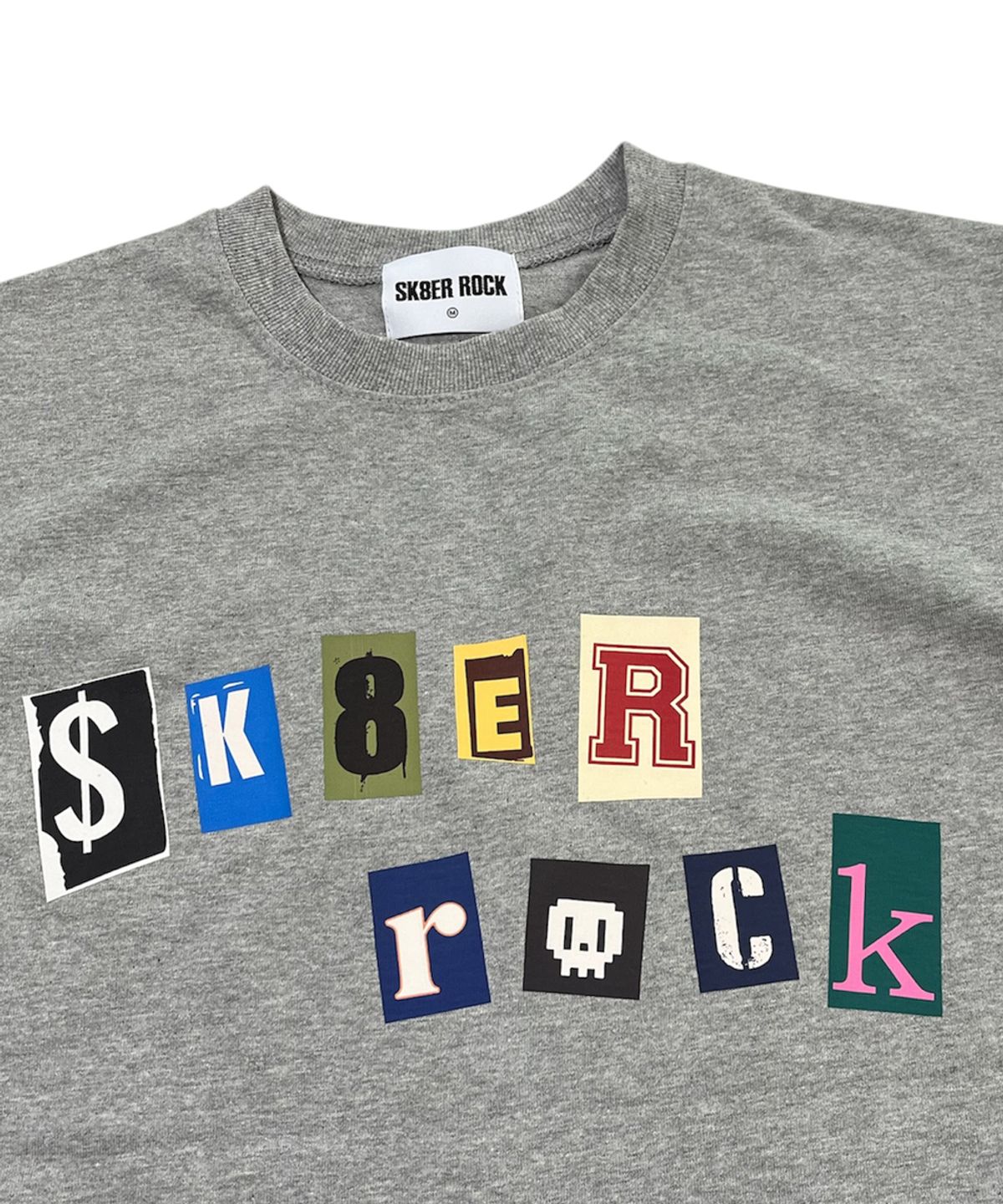 스케이터락(SK8ER ROCK) Collage Pop Logo T-Shirt ((Melange gray))